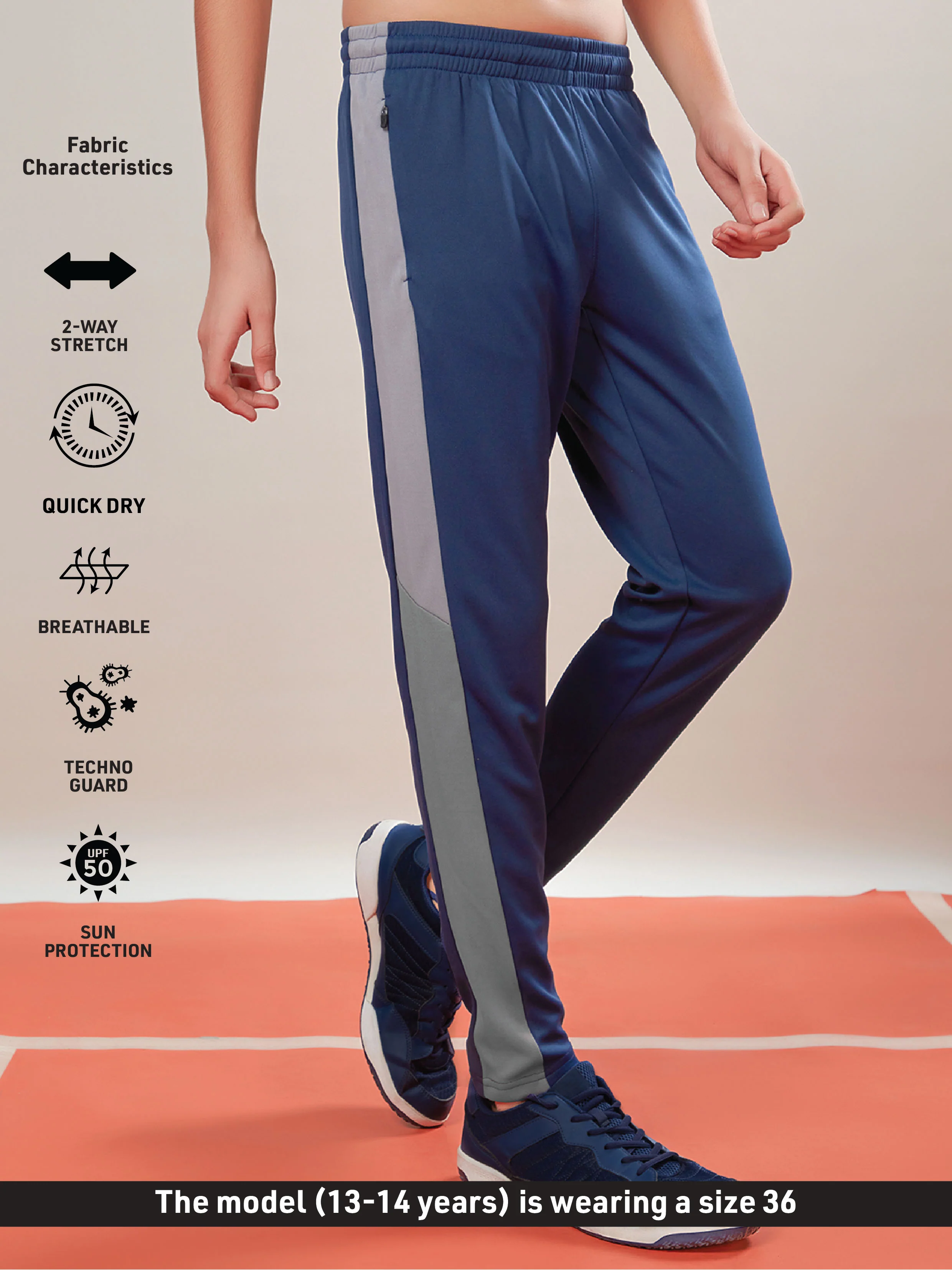 Boys Solid Slim Fit Sports Trackpants with TECHNO DRY - Image 5
