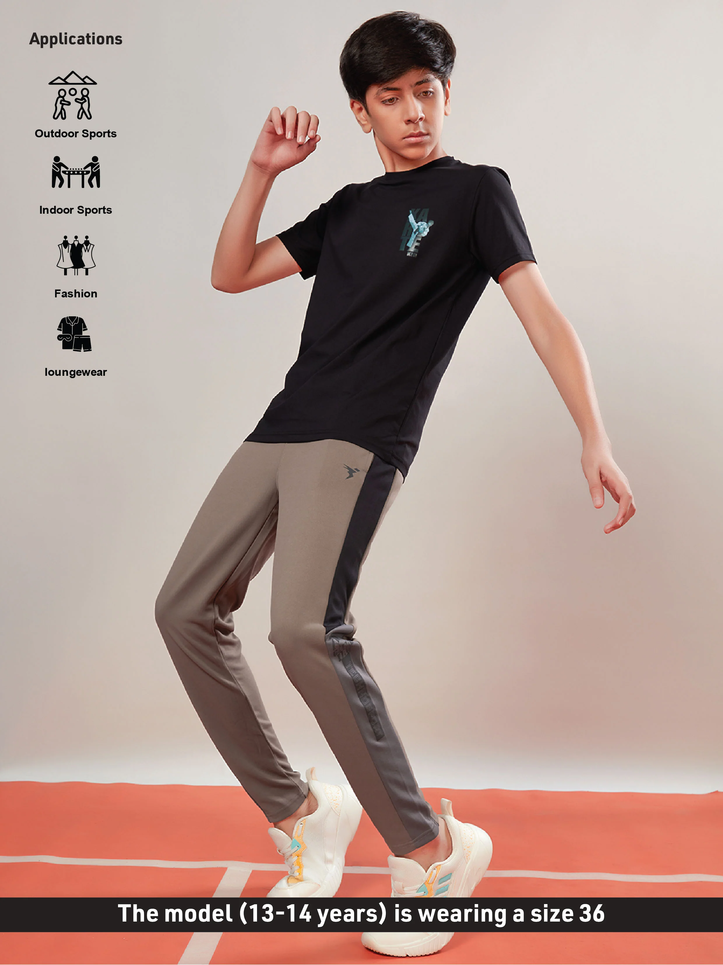 Boys Solid Slim Fit Sports Trackpants with TECHNO DRY - Image 4