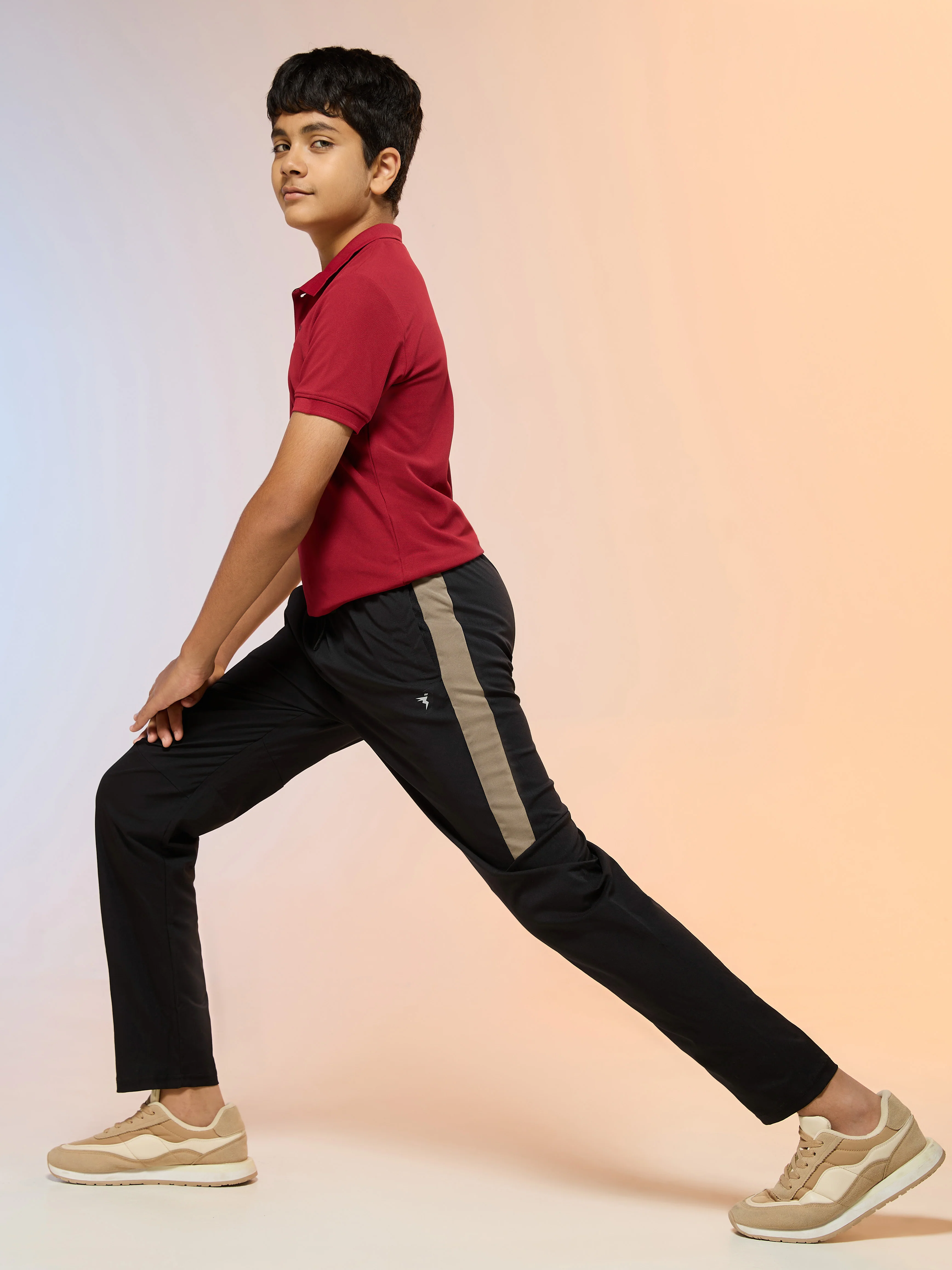 Boys Solid Slim Fit Sports Trackpants with TS FLEXI - Image 5