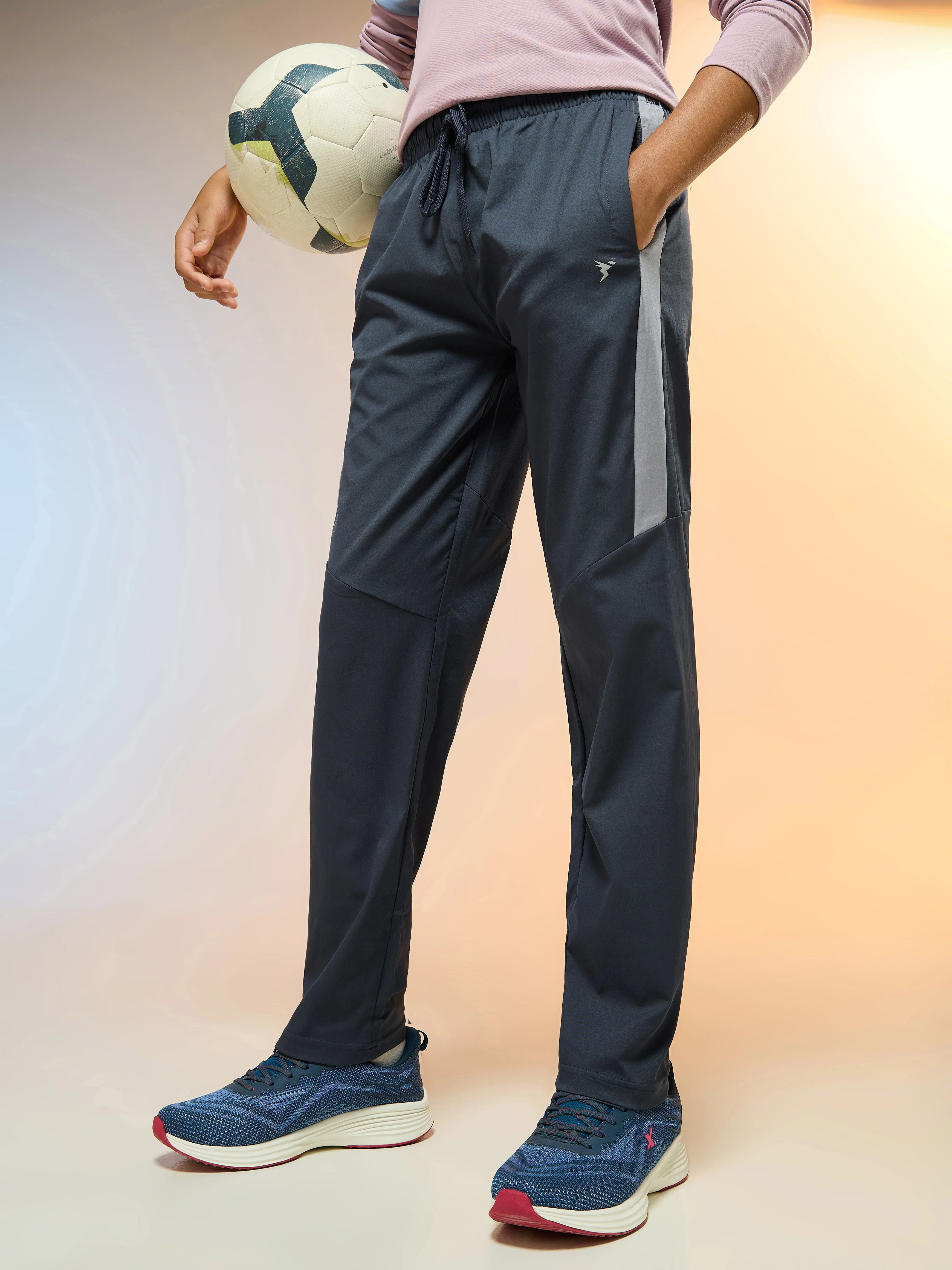 Boys Solid Slim Fit Sports Trackpants with TS FLEXI - Image 2