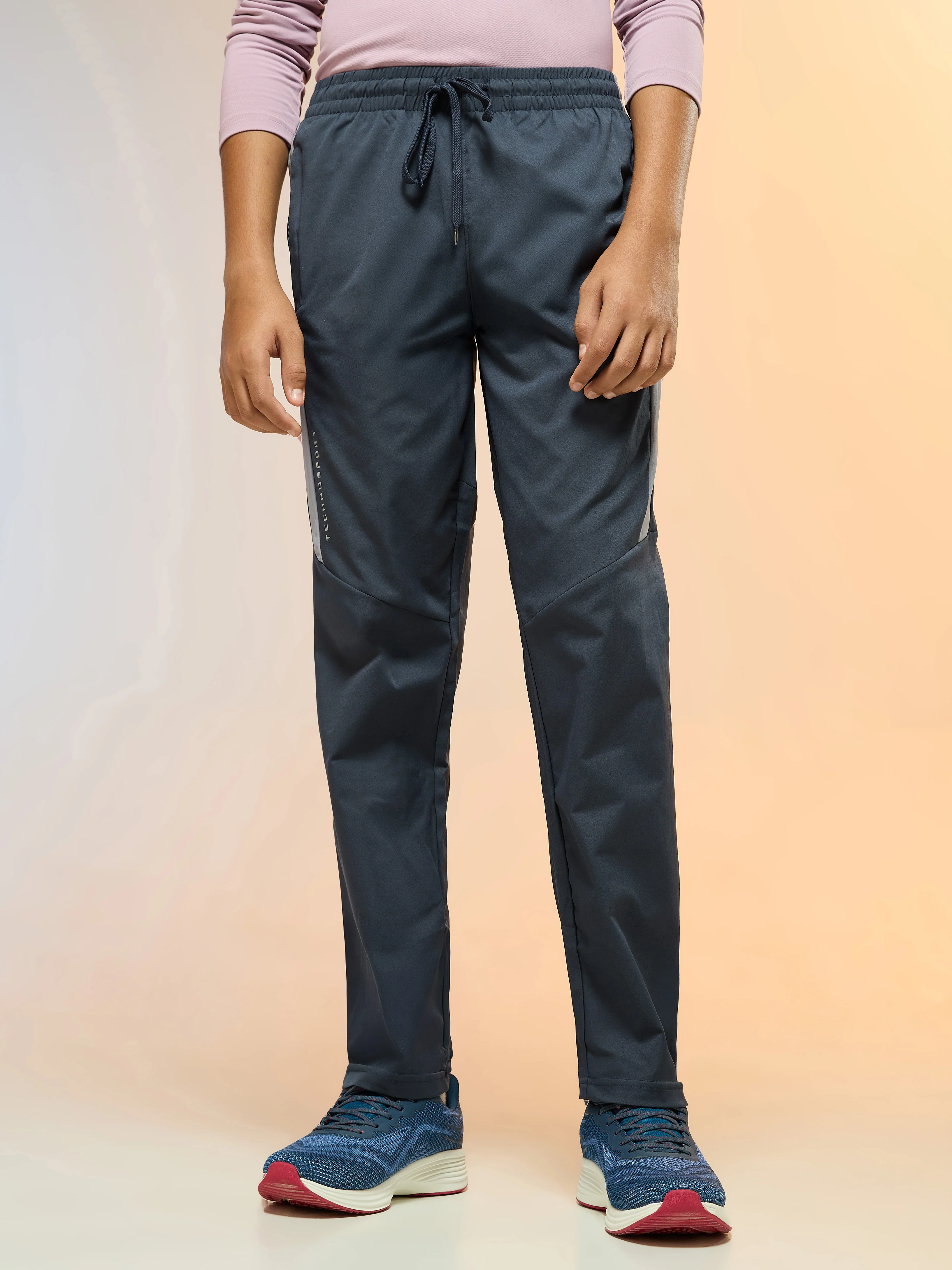 Boys Solid Slim Fit Sports Trackpants with TS FLEXI - Image 3