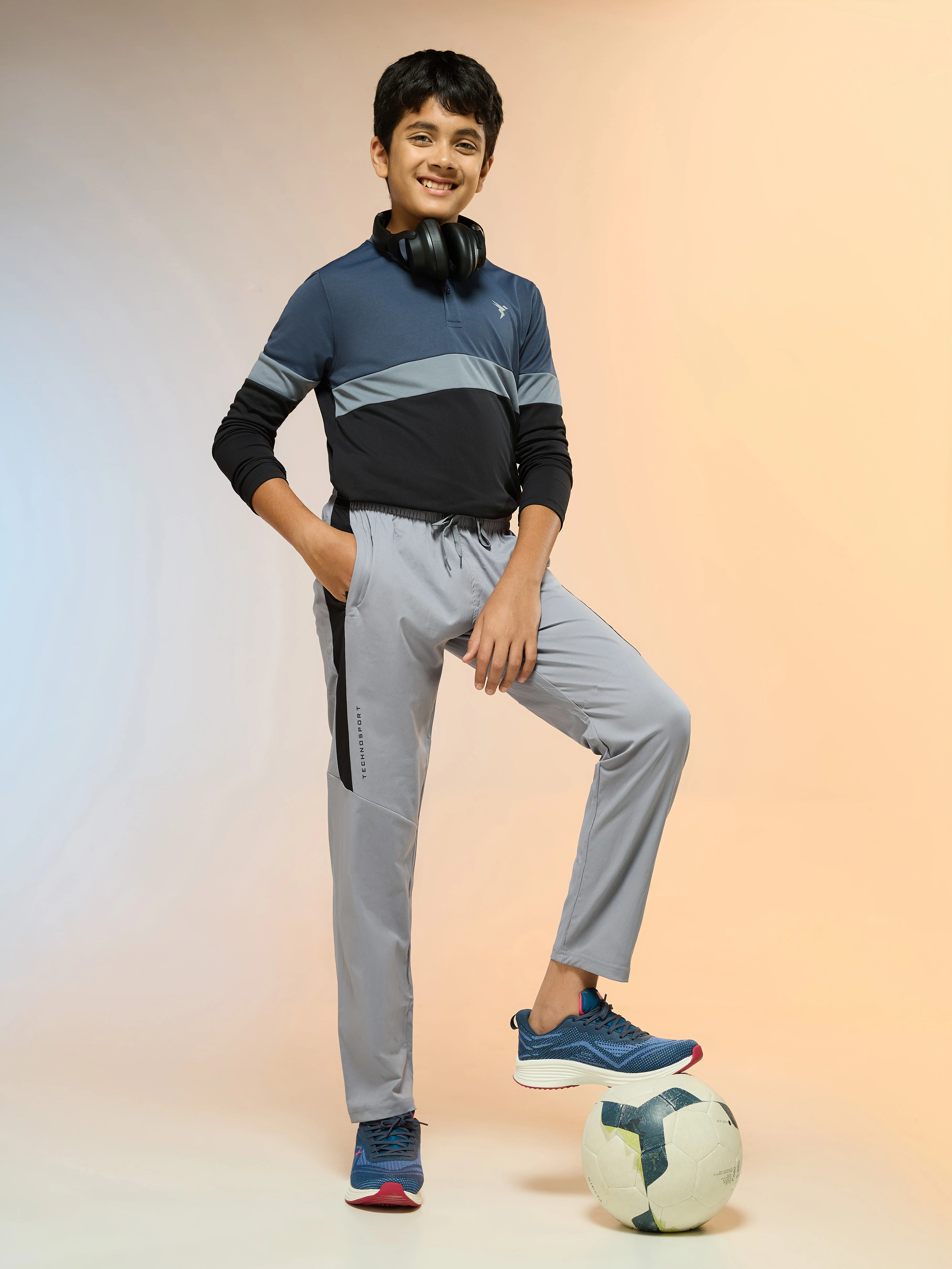 Boys Solid Slim Fit Sports Trackpants with TS FLEXI - Image 5