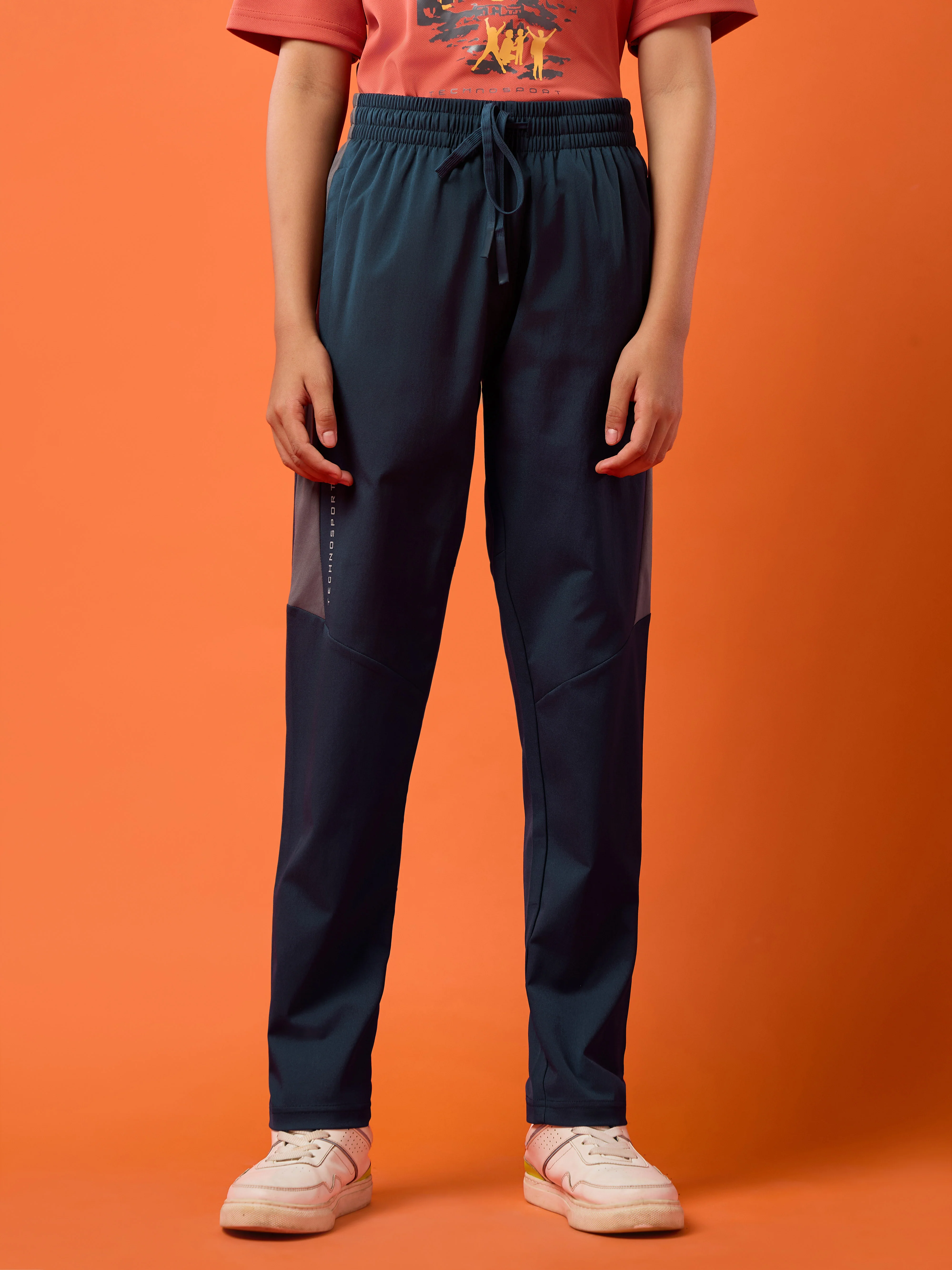 Boys Solid Slim Fit Sports Trackpants with TS FLEXI - Image 2