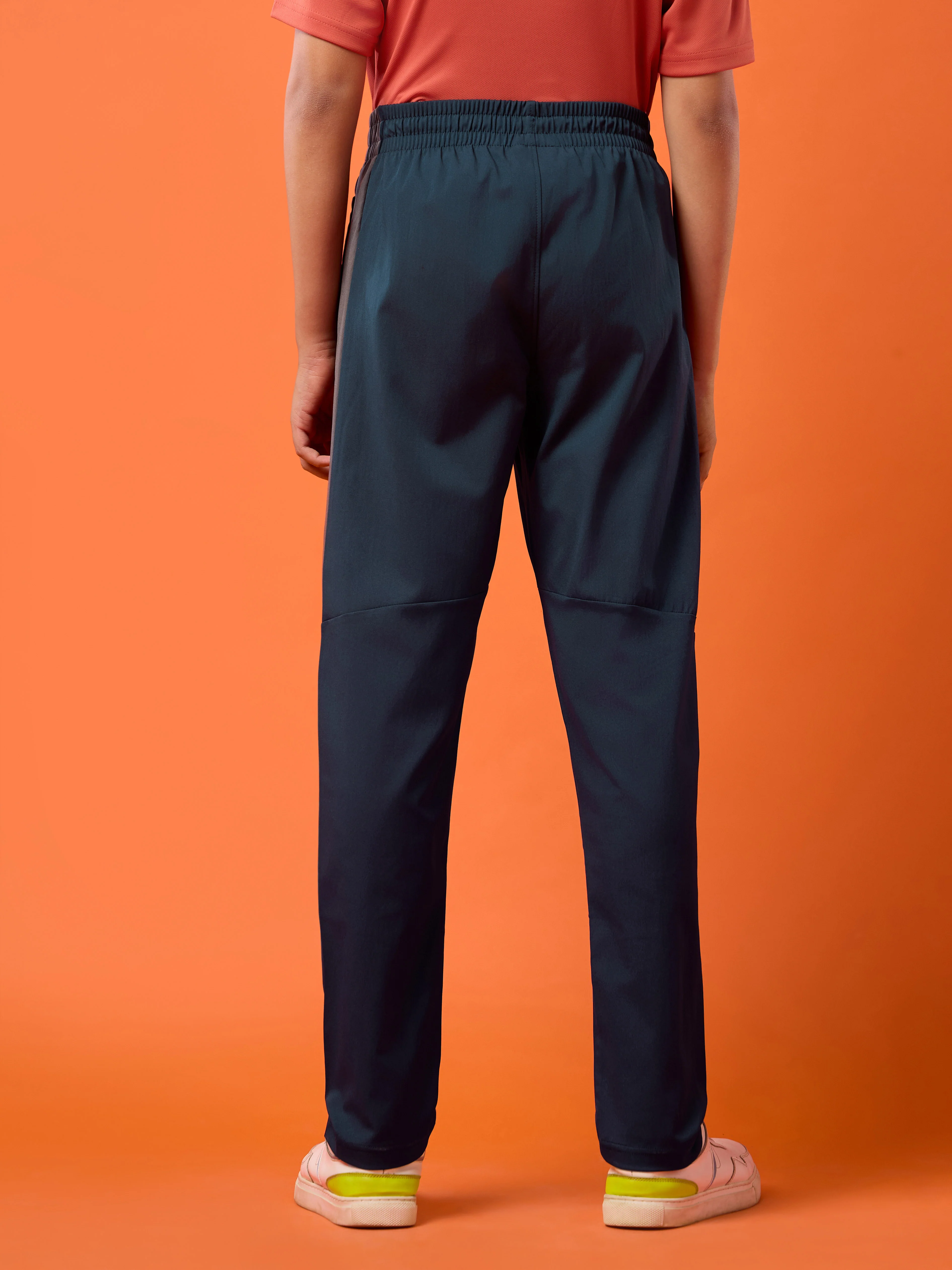 Boys Solid Slim Fit Sports Trackpants with TS FLEXI - Image 3