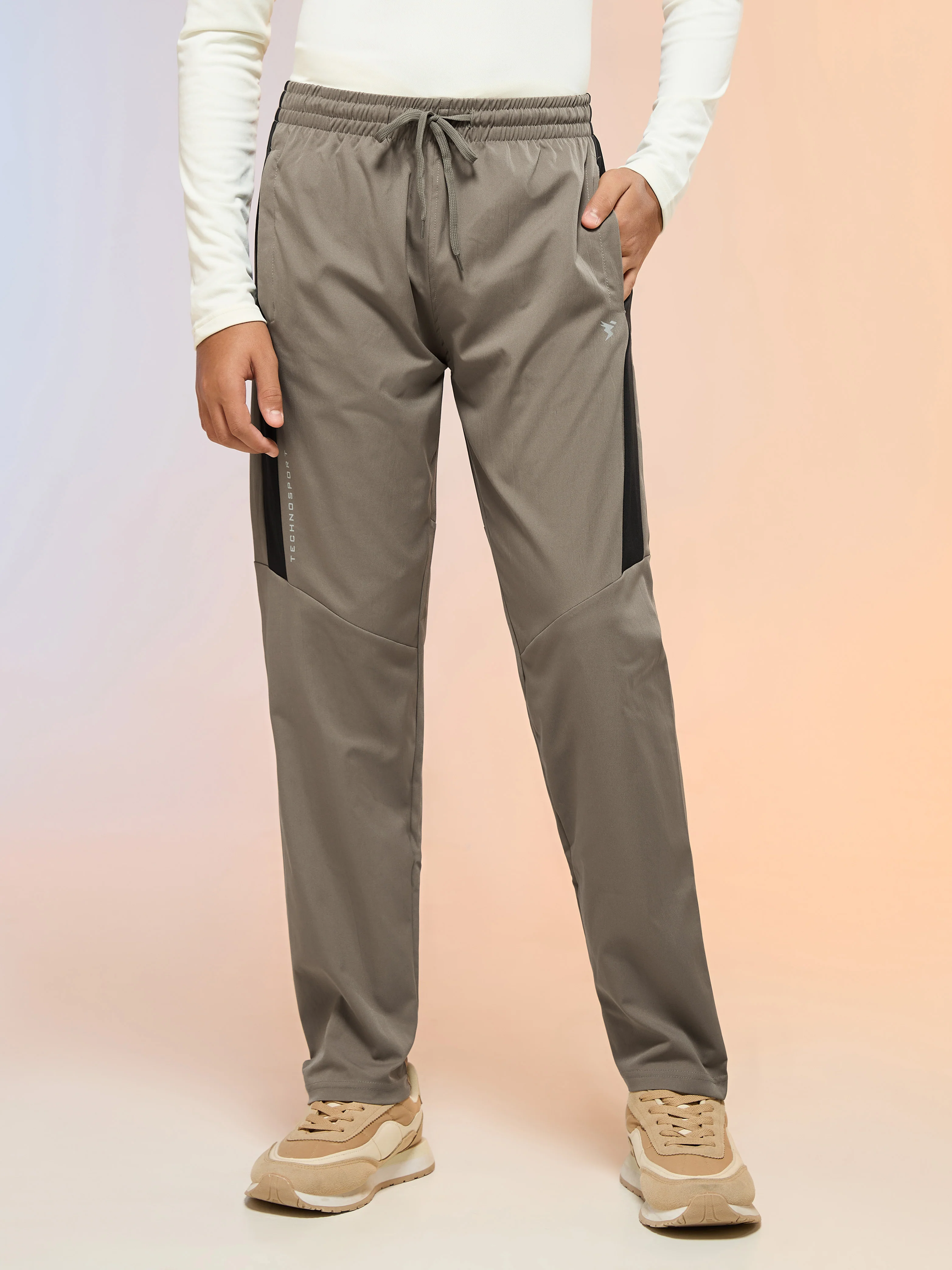 Boys Solid Slim Fit Sports Trackpants with TS FLEXI - Image 2