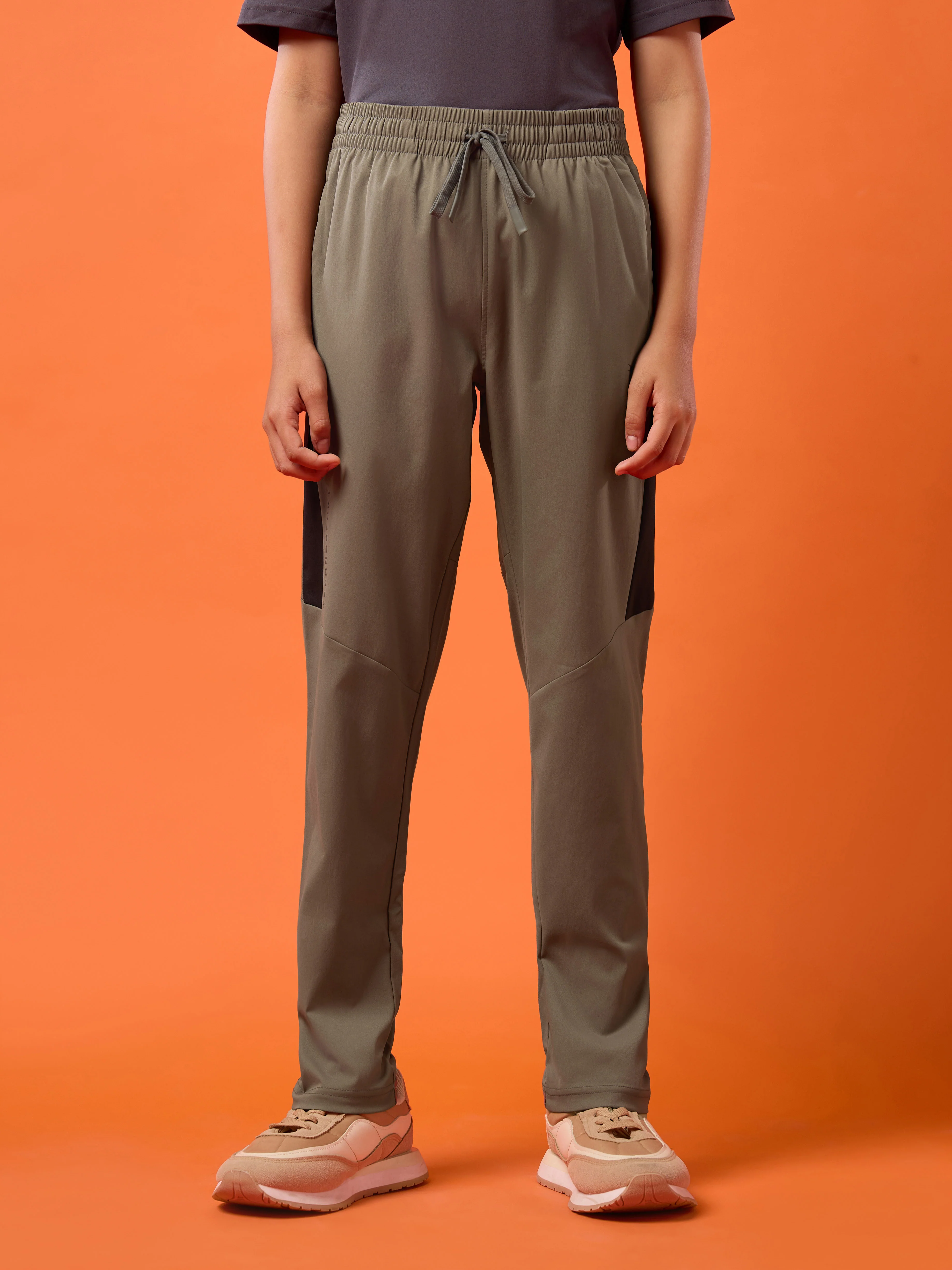 Boys Solid Slim Fit Sports Trackpants with TS FLEXI - Image 2