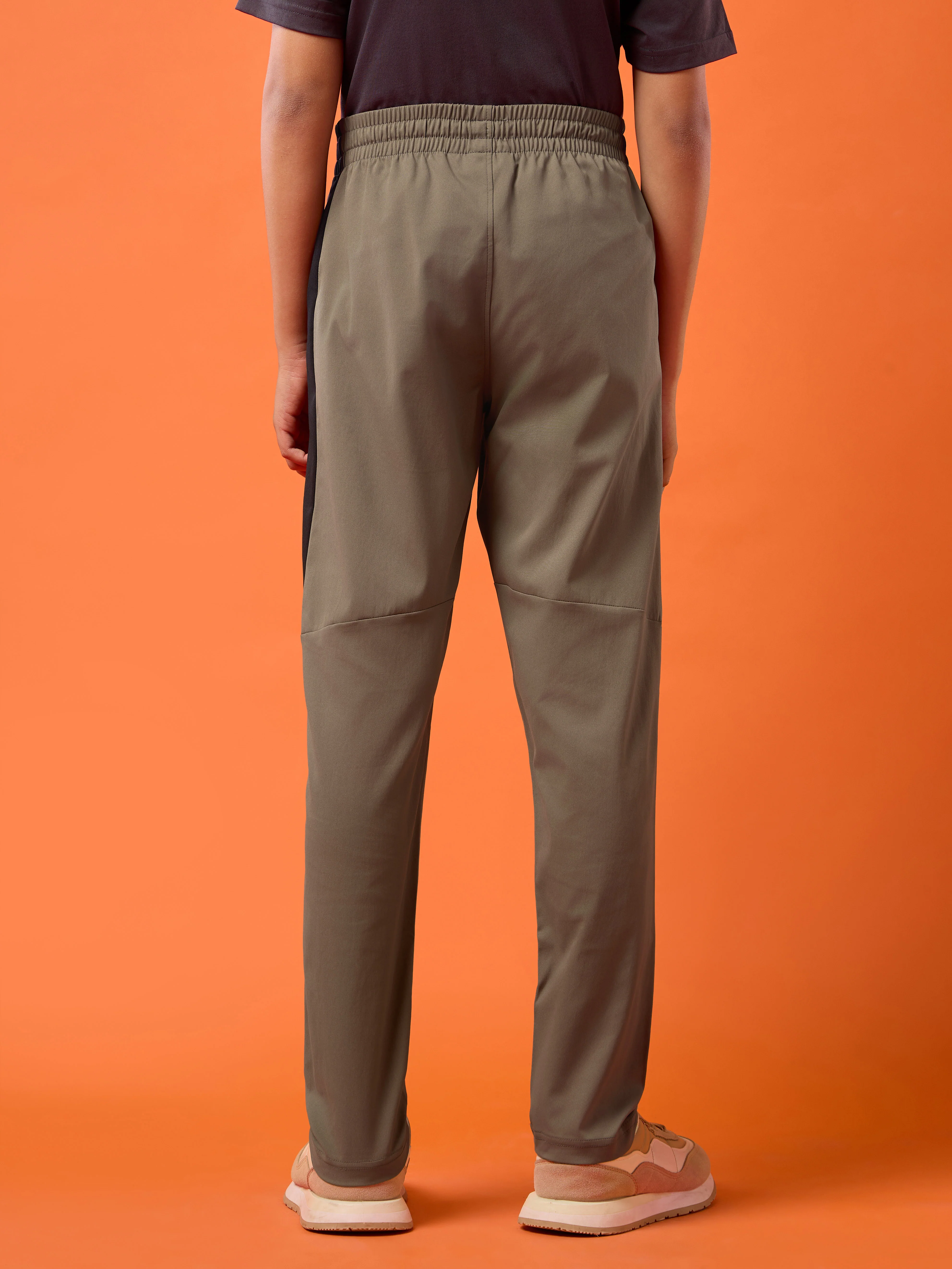 Boys Solid Slim Fit Sports Trackpants with TS FLEXI - Image 3