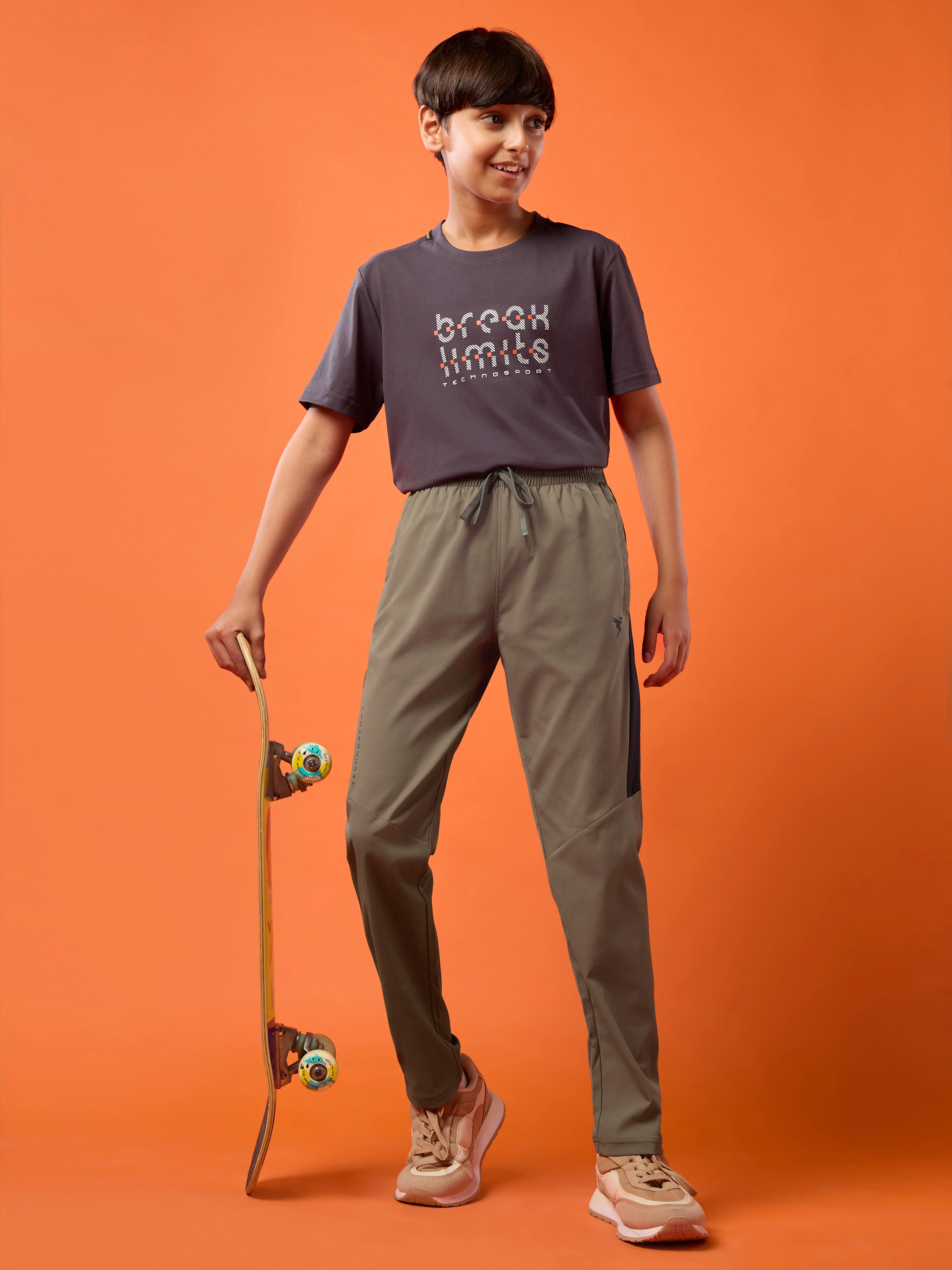 Boys Solid Slim Fit Sports Trackpants with TS FLEXI - Image 5