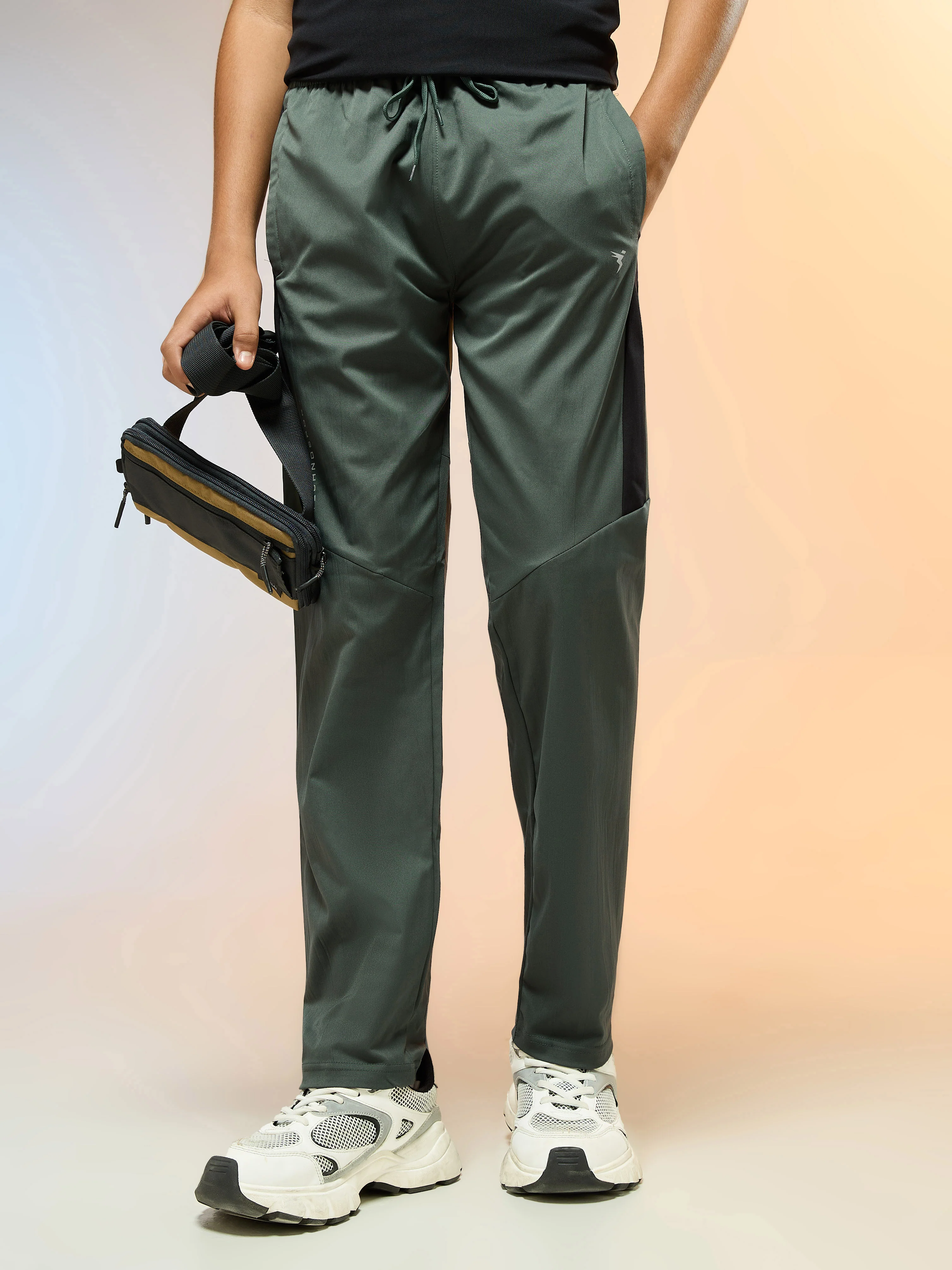 Boys Solid Slim Fit Sports Trackpants with TS FLEXI