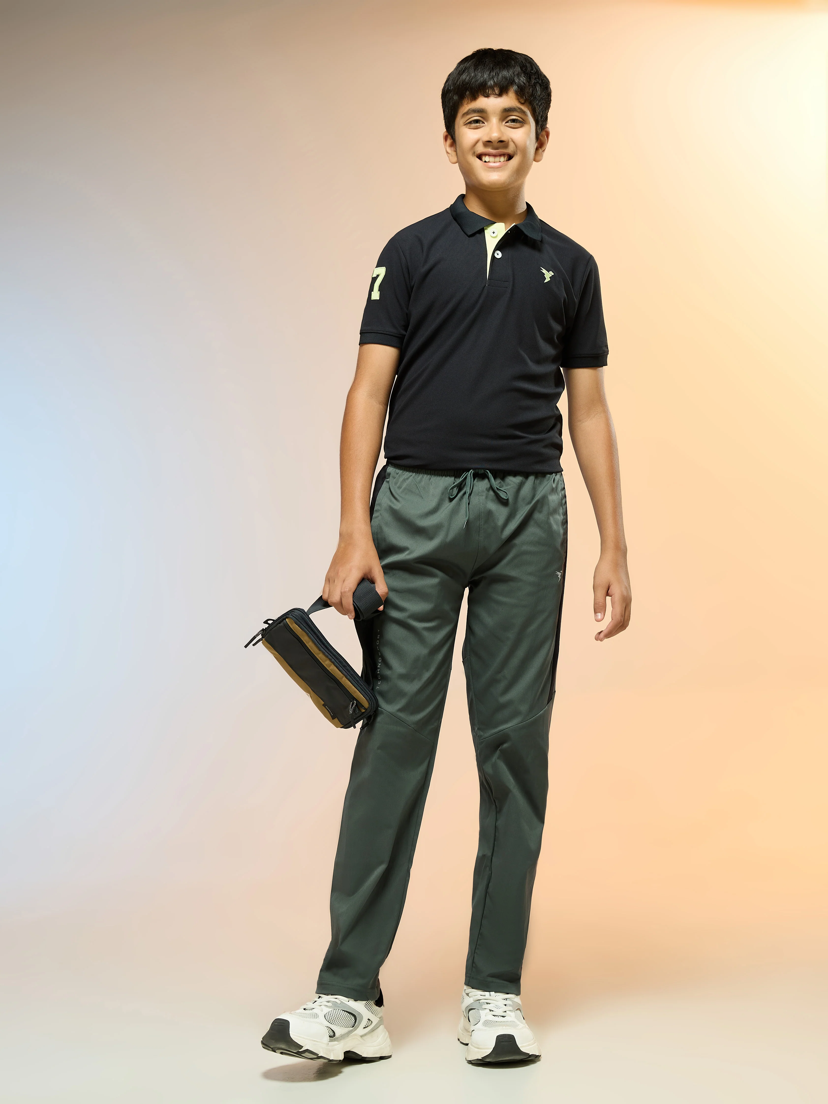 Boys Solid Slim Fit Sports Trackpants with TS FLEXI - Image 5