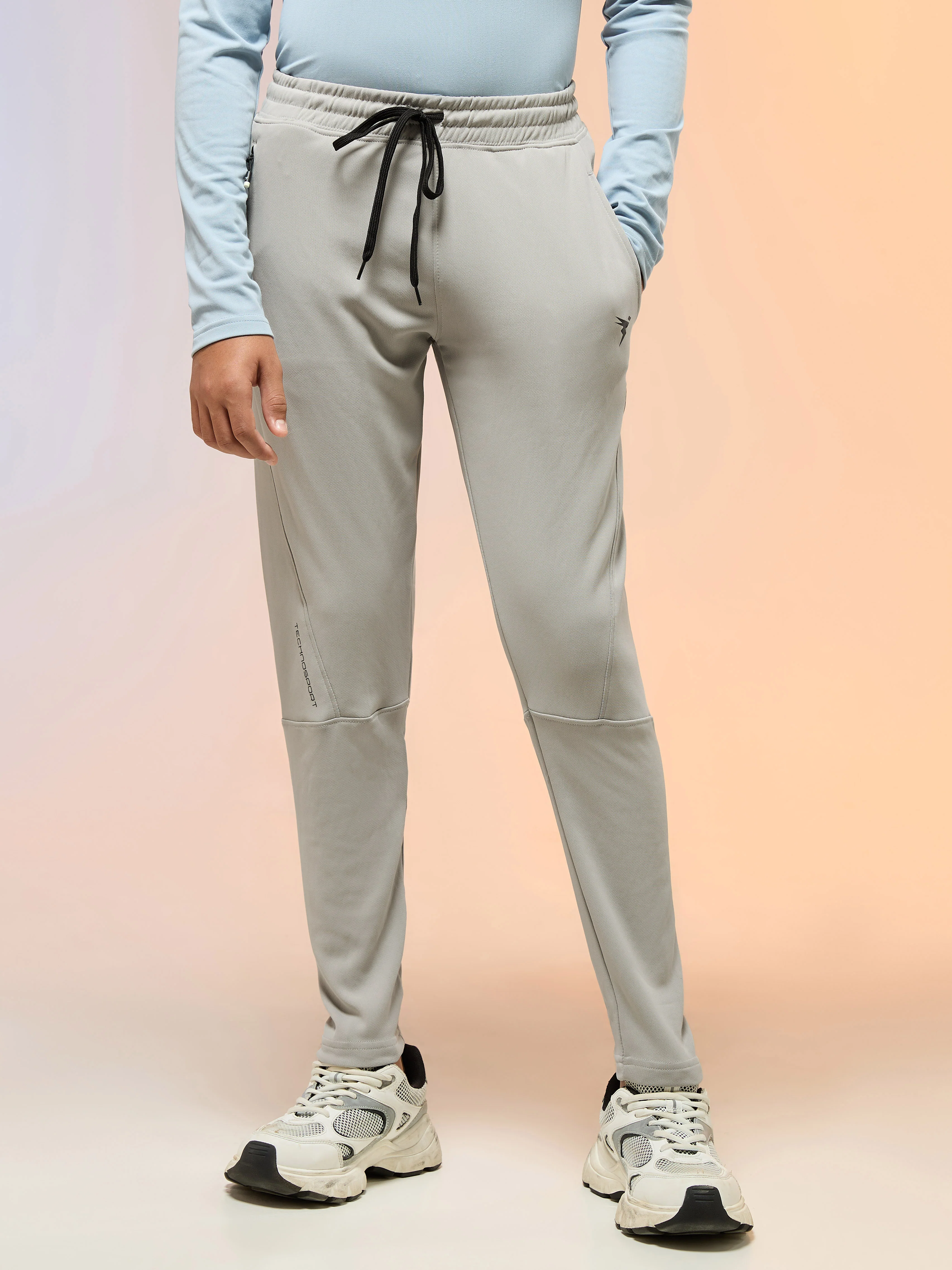 Boys Solid Slim Fit Trackpants with TECHNO GUARD - Image 2