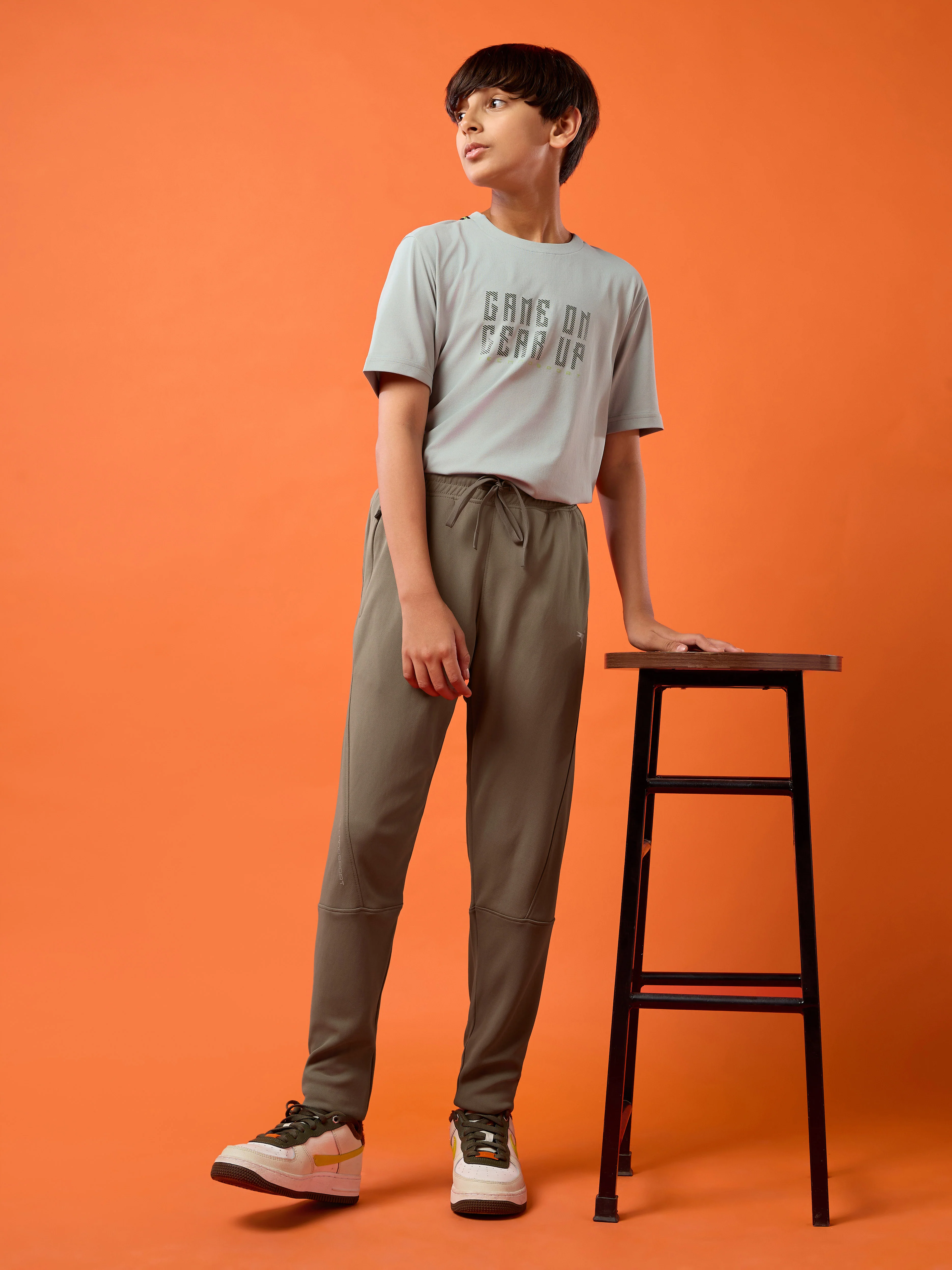 Boys Solid Slim Fit Trackpants with TECHNO GUARD - Image 5
