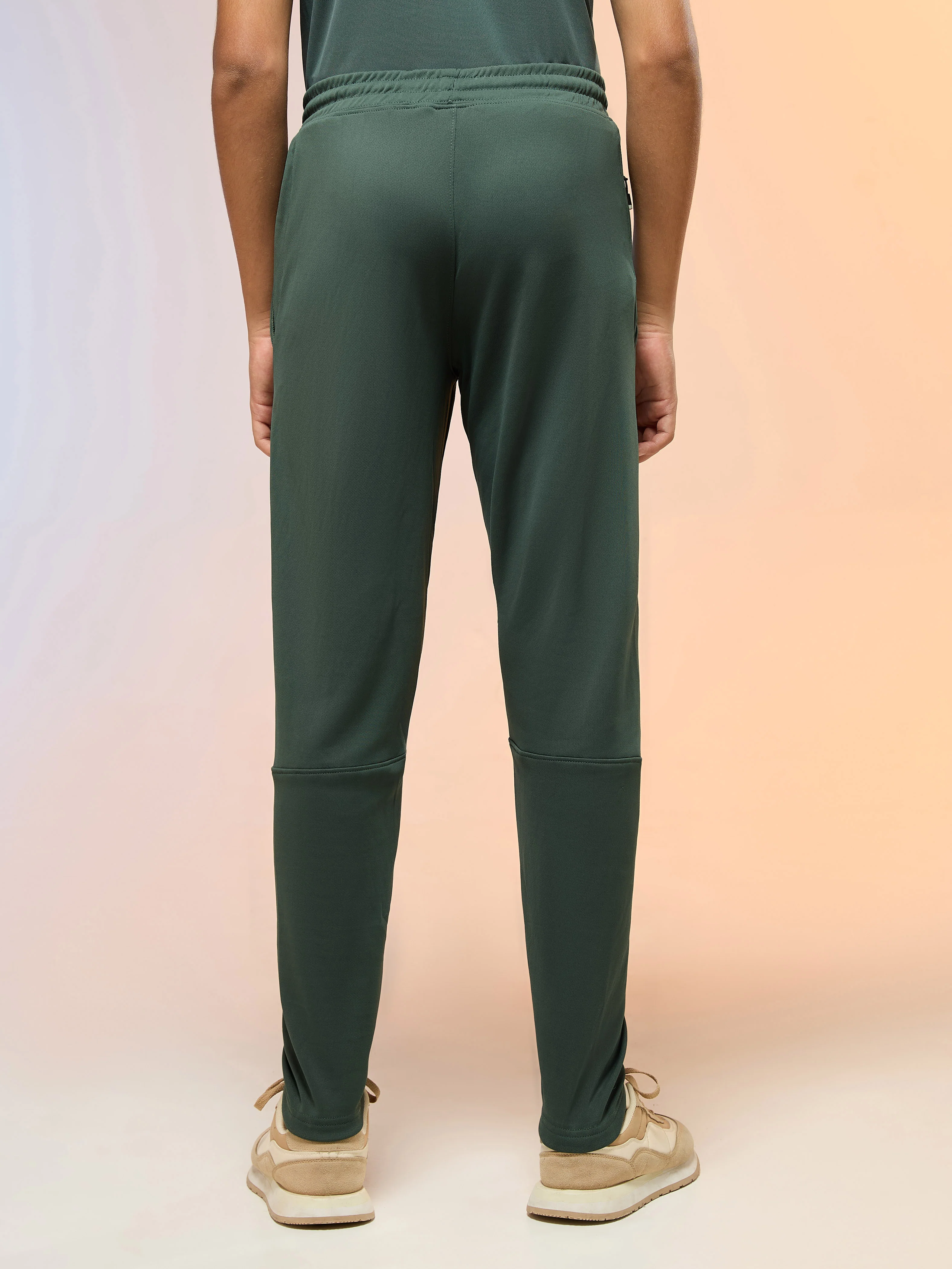 Boys Solid Slim Fit Trackpants with TECHNO GUARD - Image 3