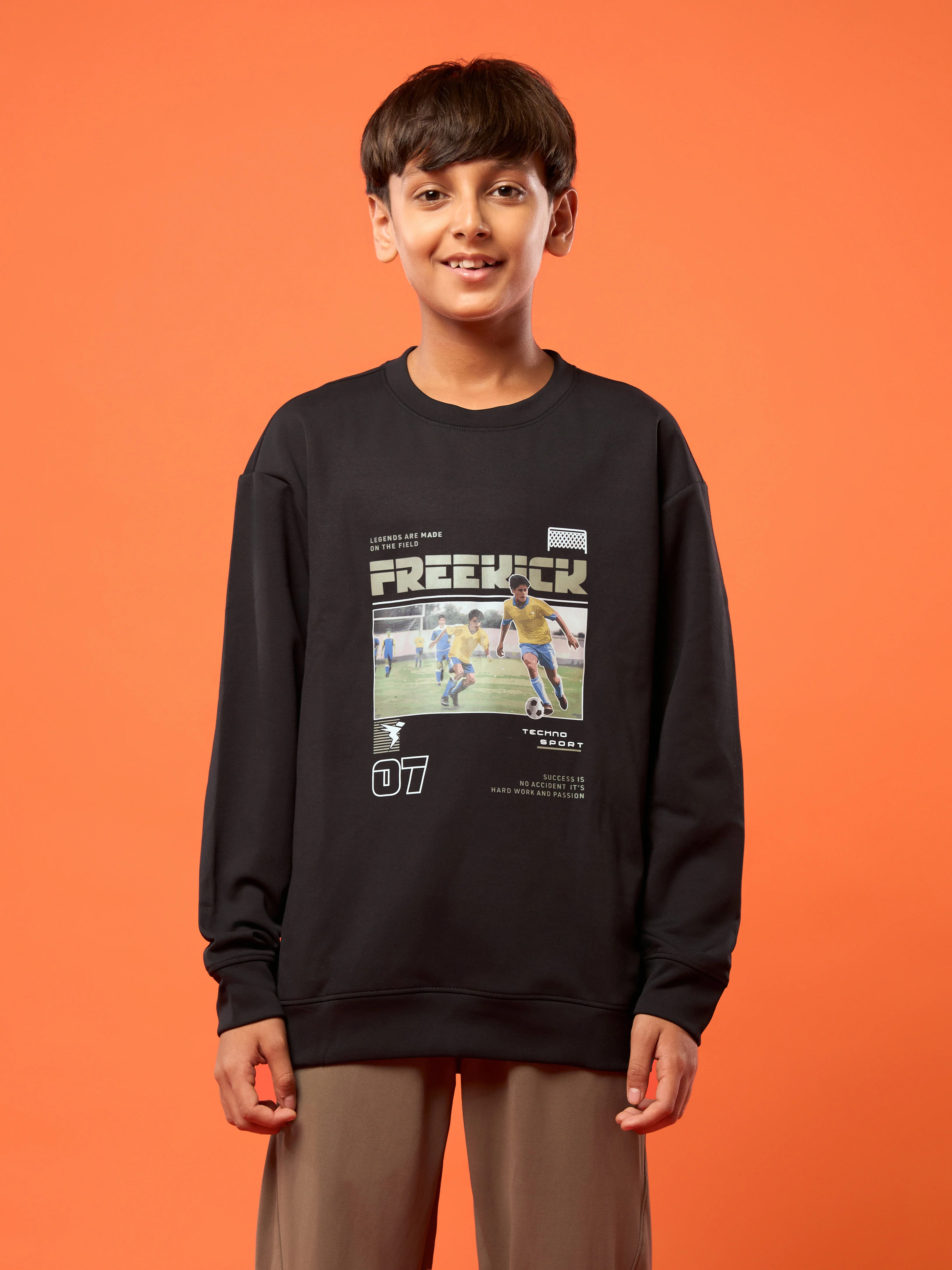 Boys Sports Sweatshirt Colorblock Slim Fit with ELASTOPLUS - Image 2