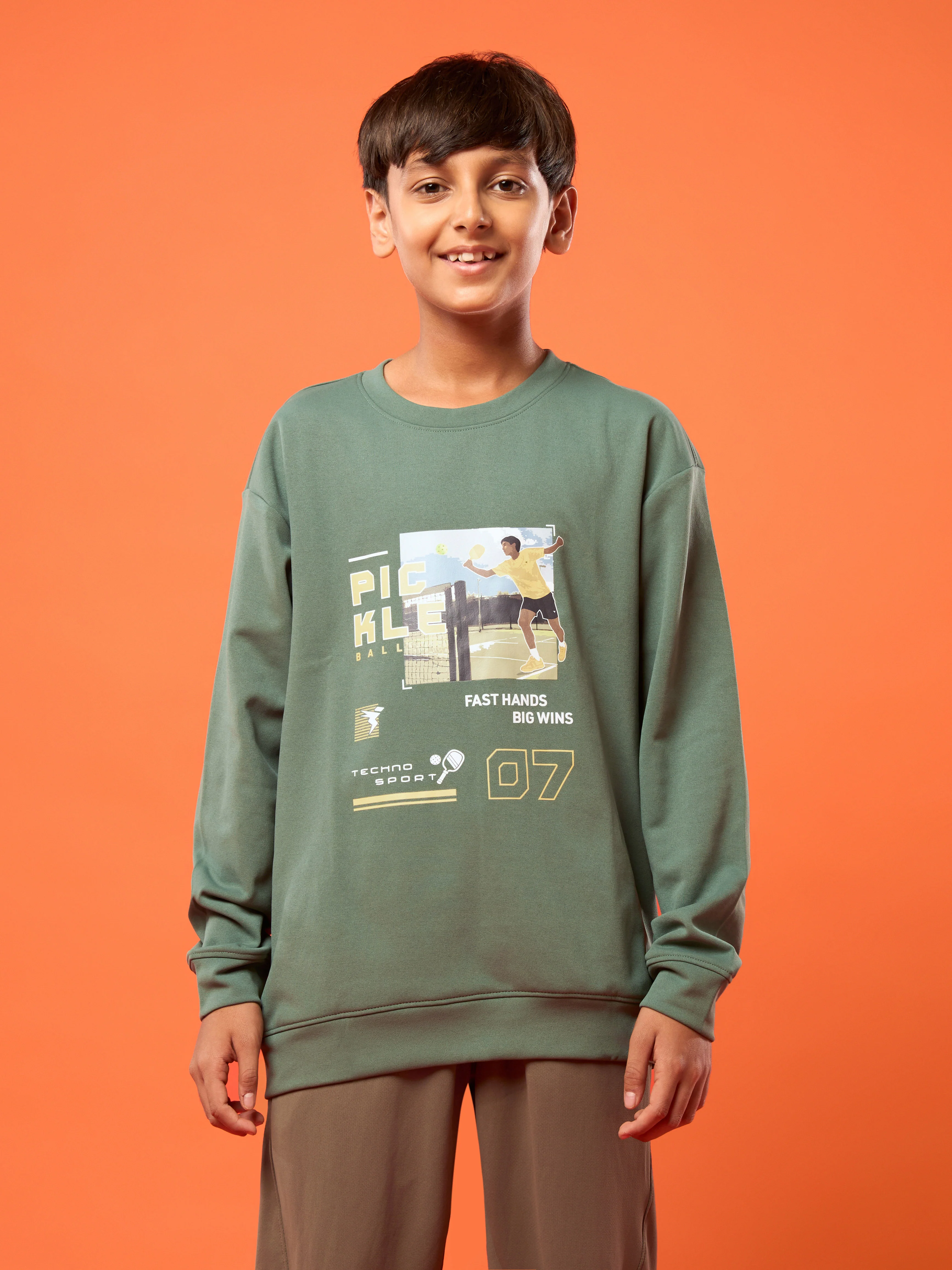 Boys Sports Sweatshirt Colorblock Slim Fit with ELASTOPLUS - Image 2