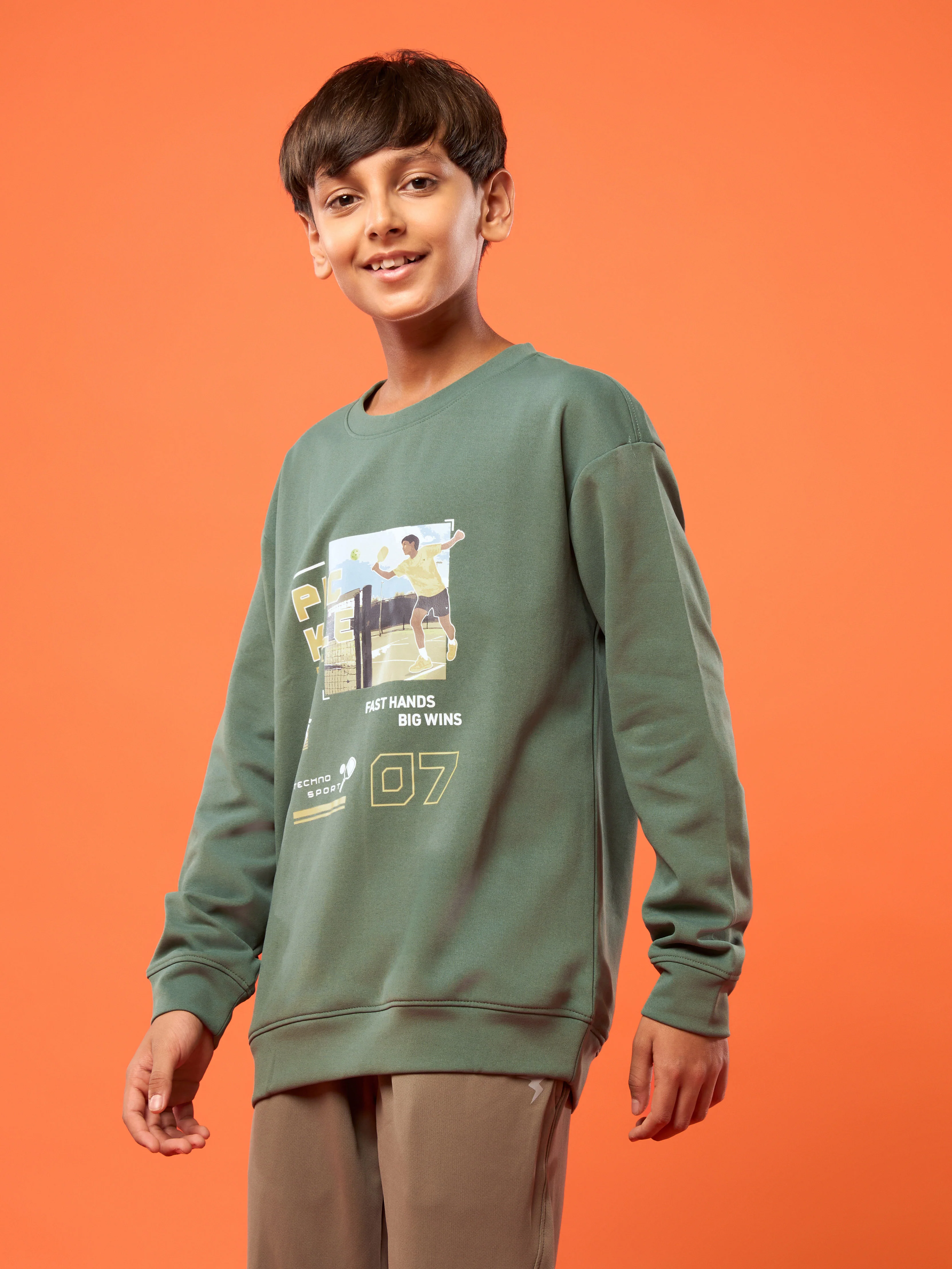 Boys Sports Sweatshirt Colorblock Slim Fit with ELASTOPLUS - Image 4