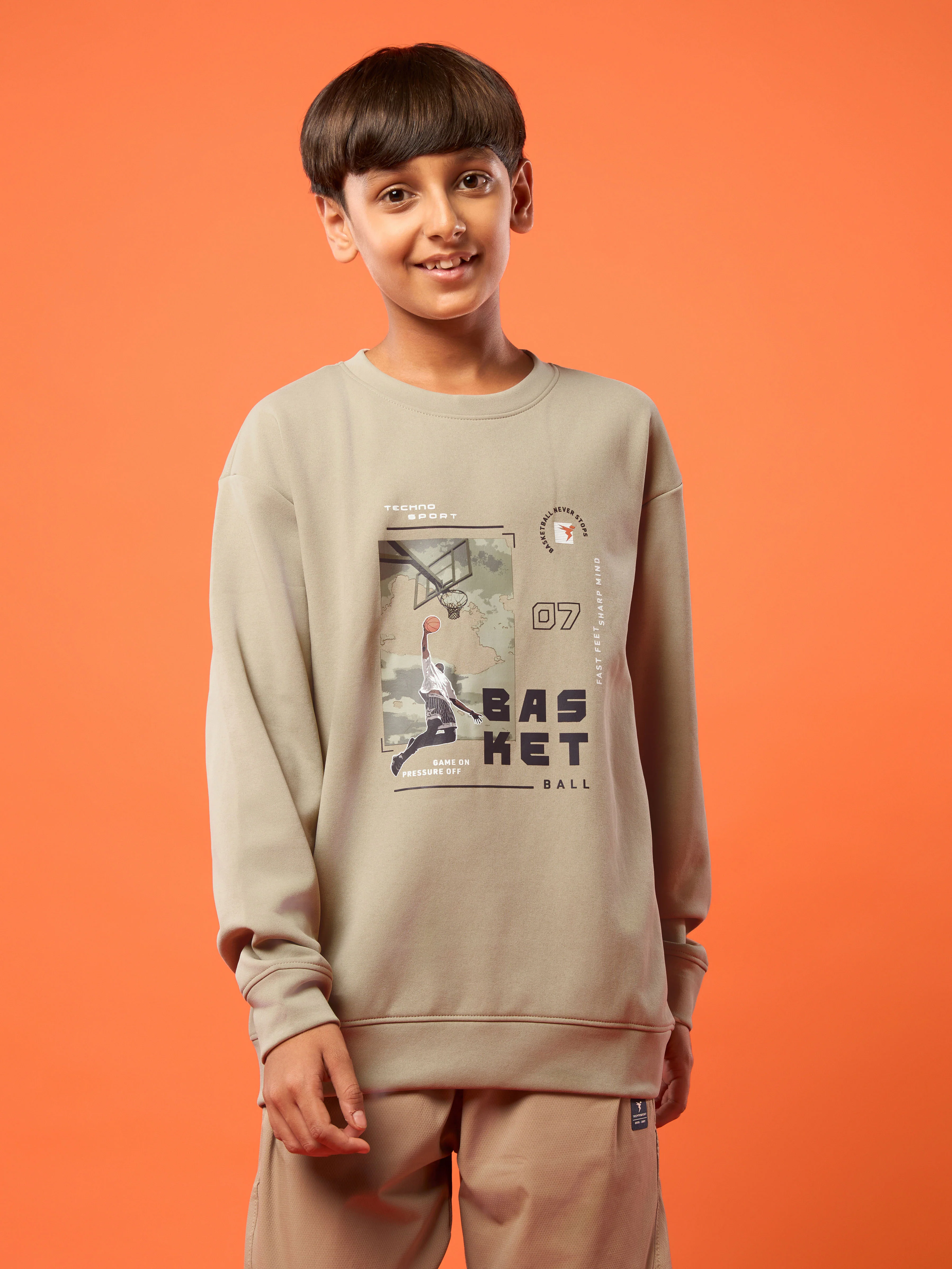 Boys Sports Sweatshirt Colorblock Slim Fit with ELASTOPLUS - Image 2