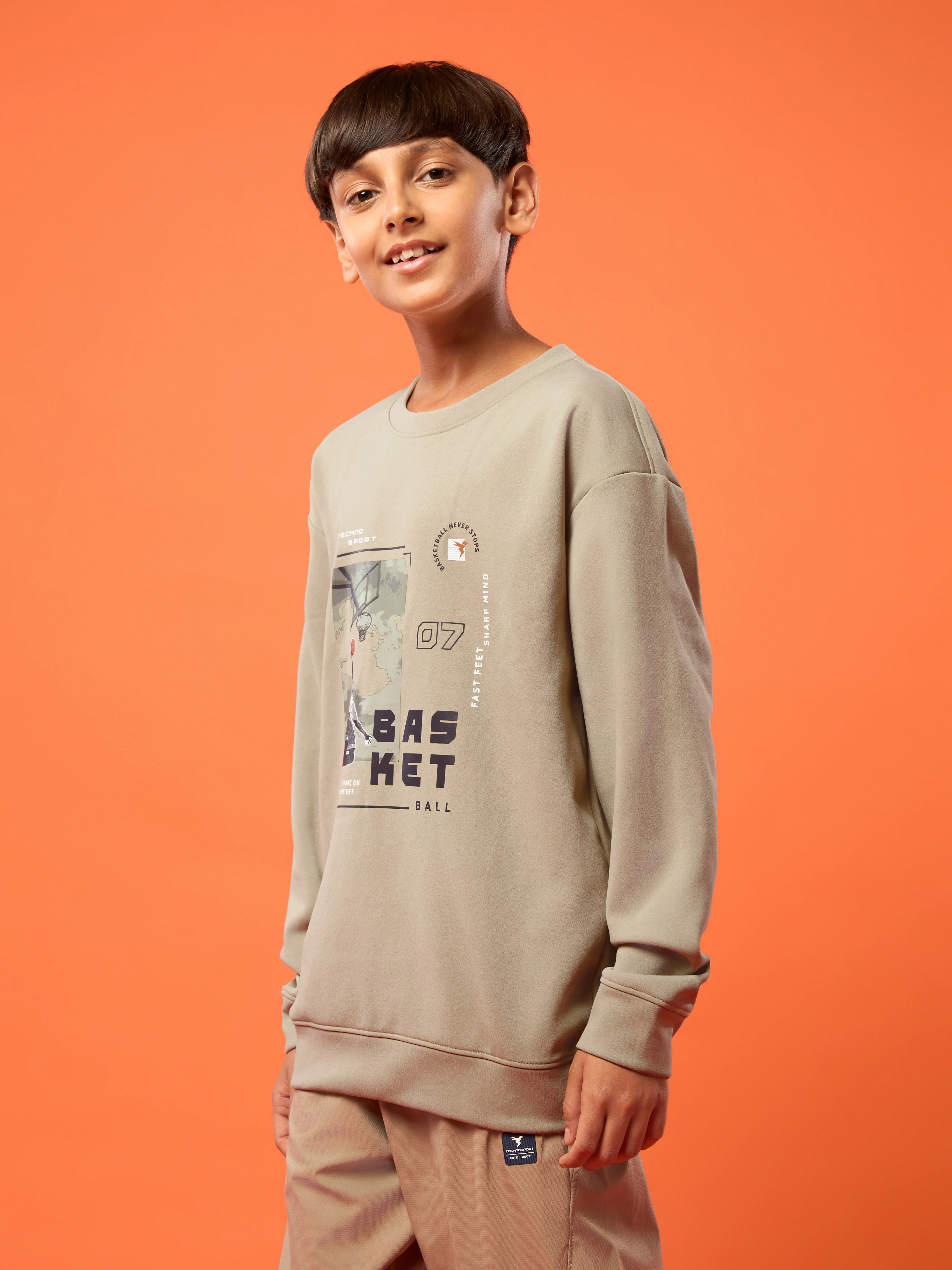 Boys Sports Sweatshirt Colorblock Slim Fit with ELASTOPLUS - Image 4