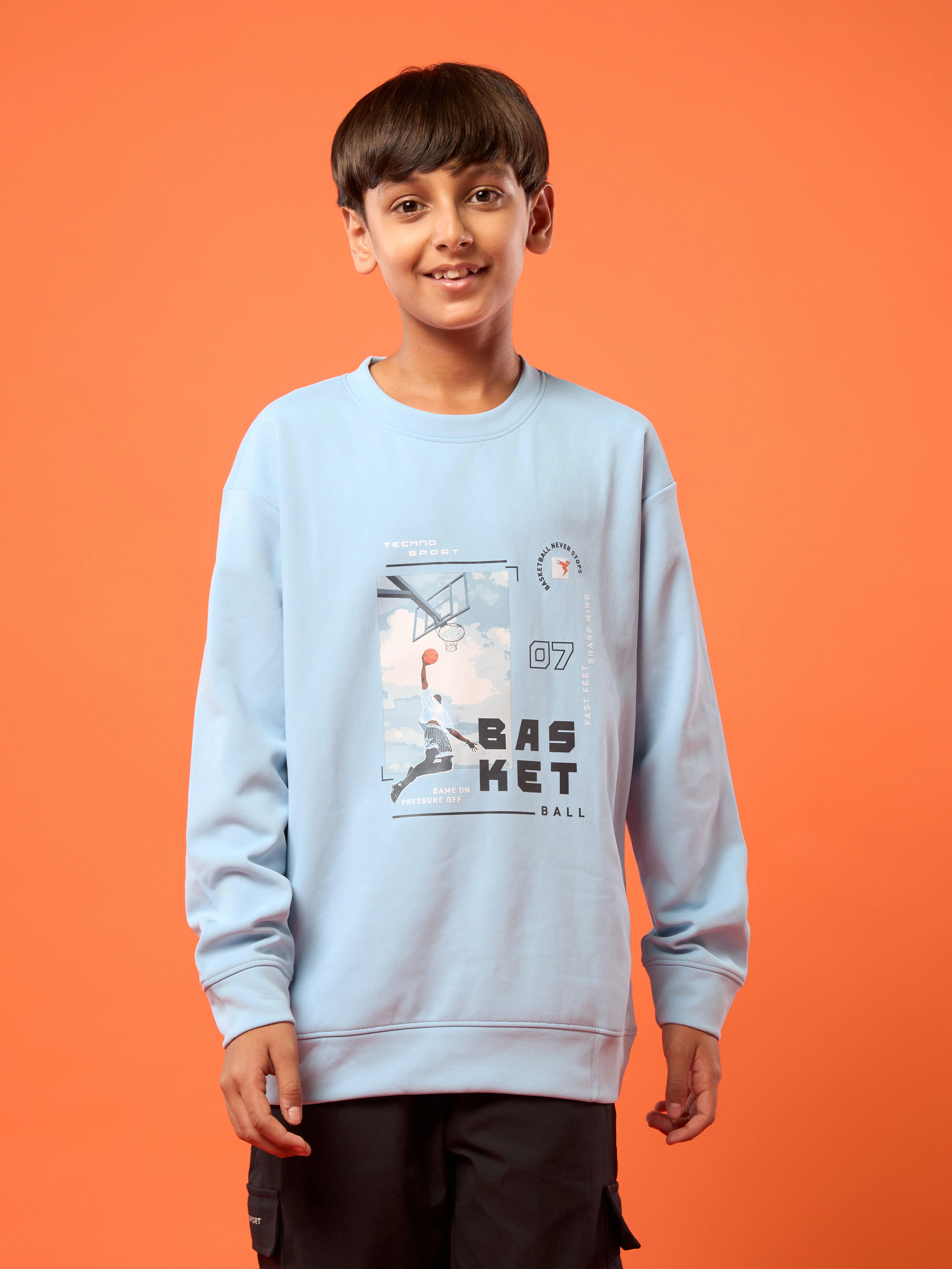 Boys Sports Sweatshirt Colorblock Slim Fit with ELASTOPLUS - Image 2