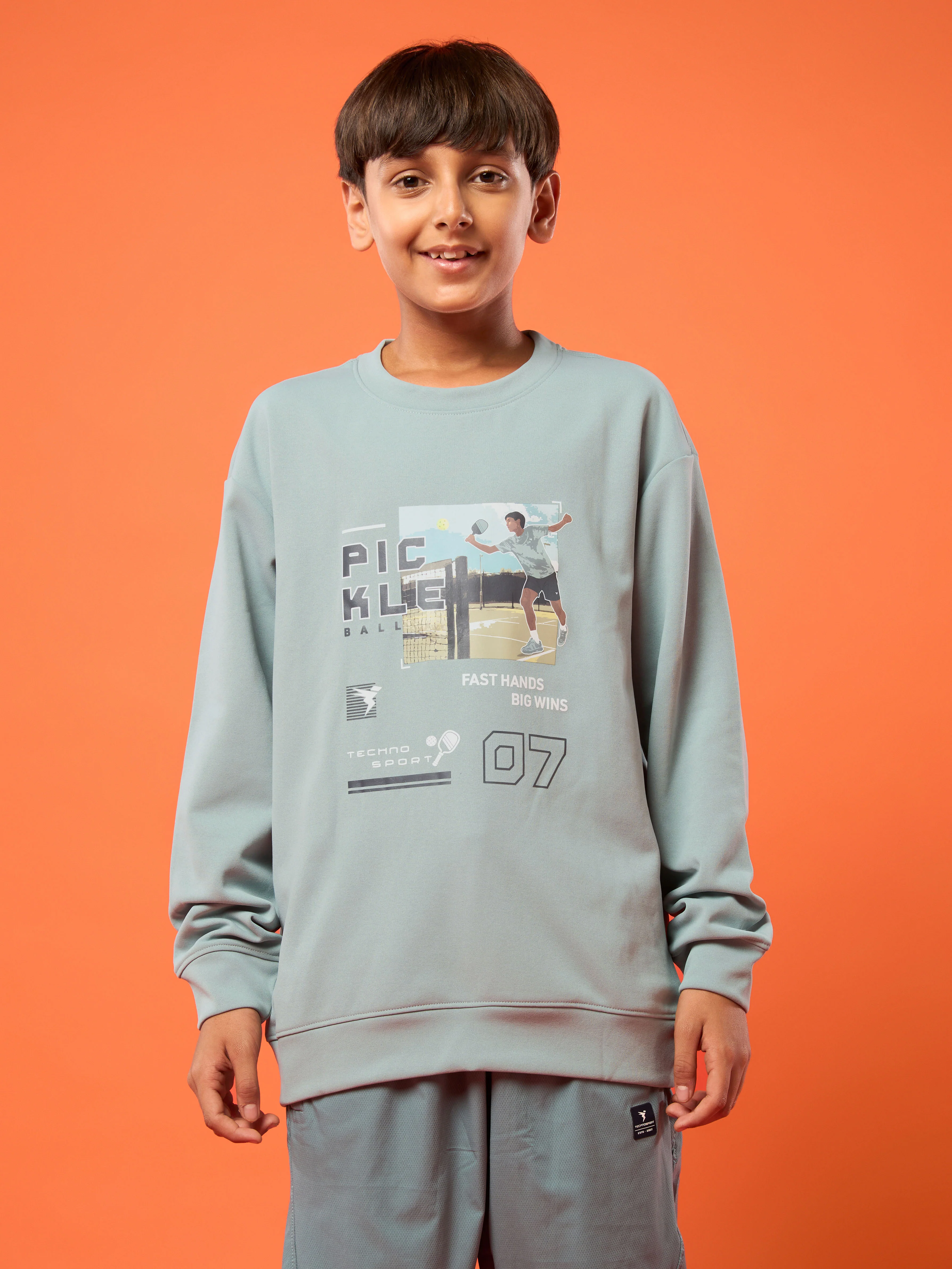 Boys Sports Sweatshirt Colorblock Slim Fit with ELASTOPLUS - Image 2