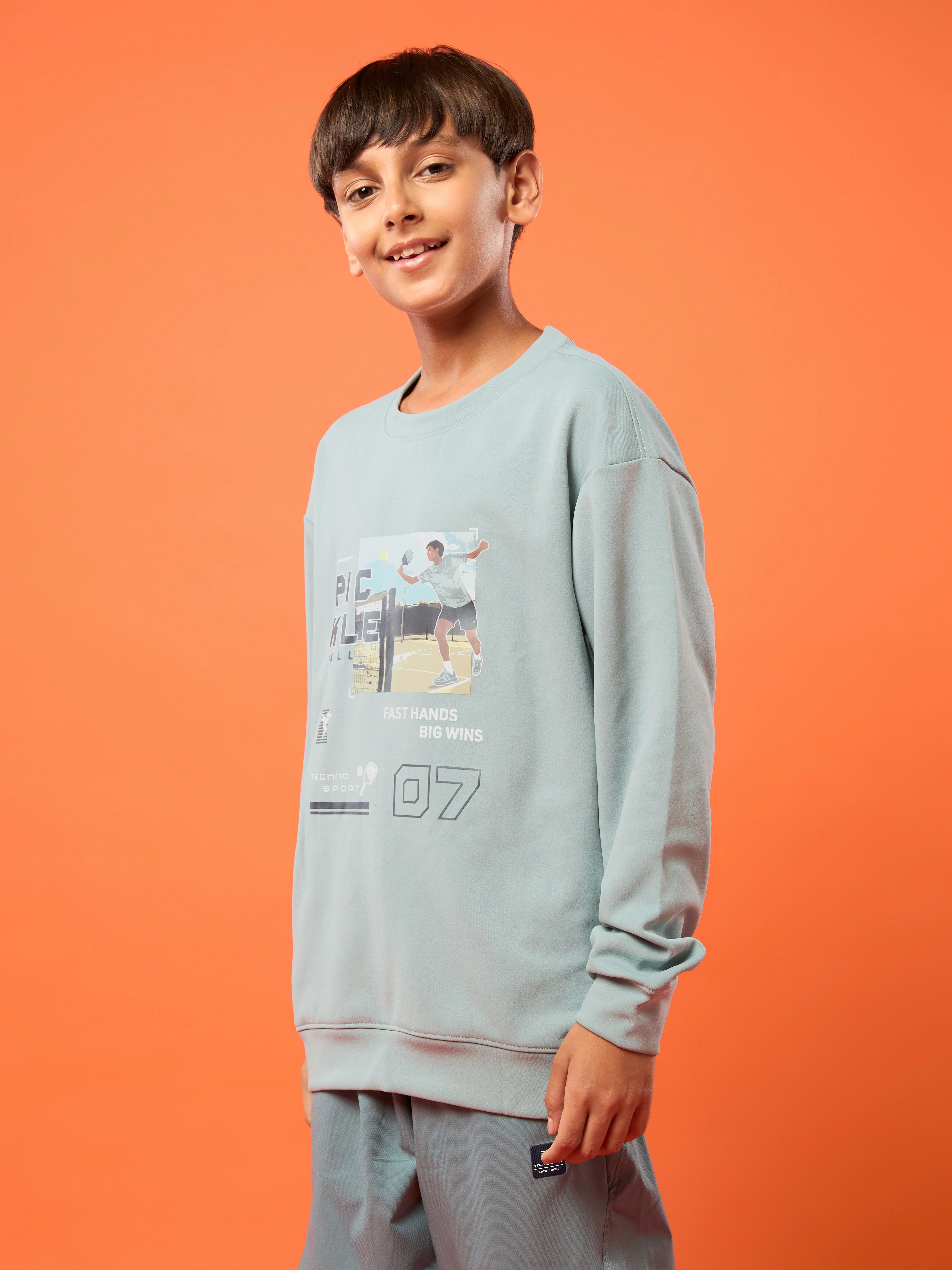 Boys Sports Sweatshirt Colorblock Slim Fit with ELASTOPLUS - Image 4
