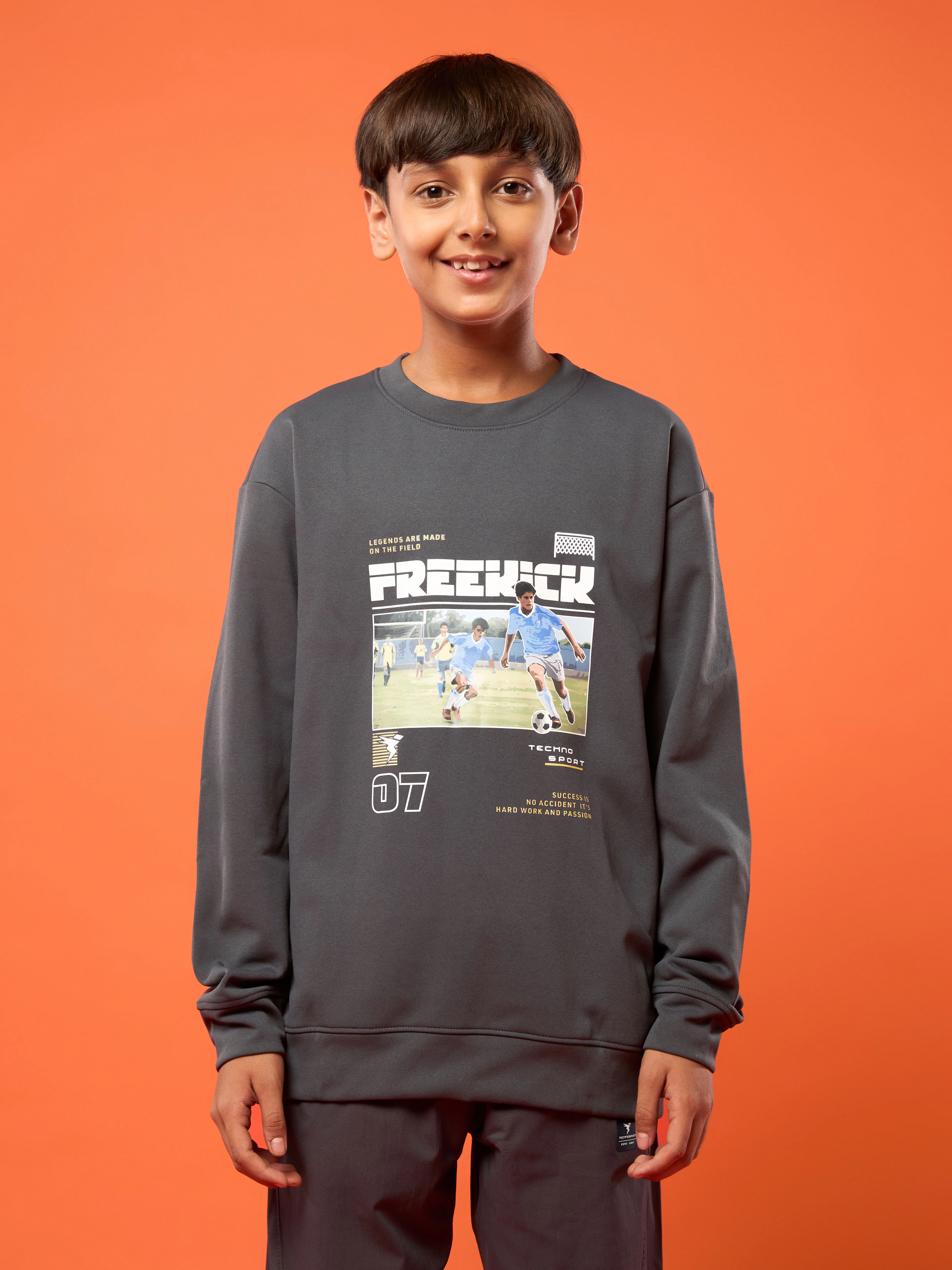 Boys Sports Sweatshirt Colorblock Slim Fit with ELASTOPLUS - Image 3