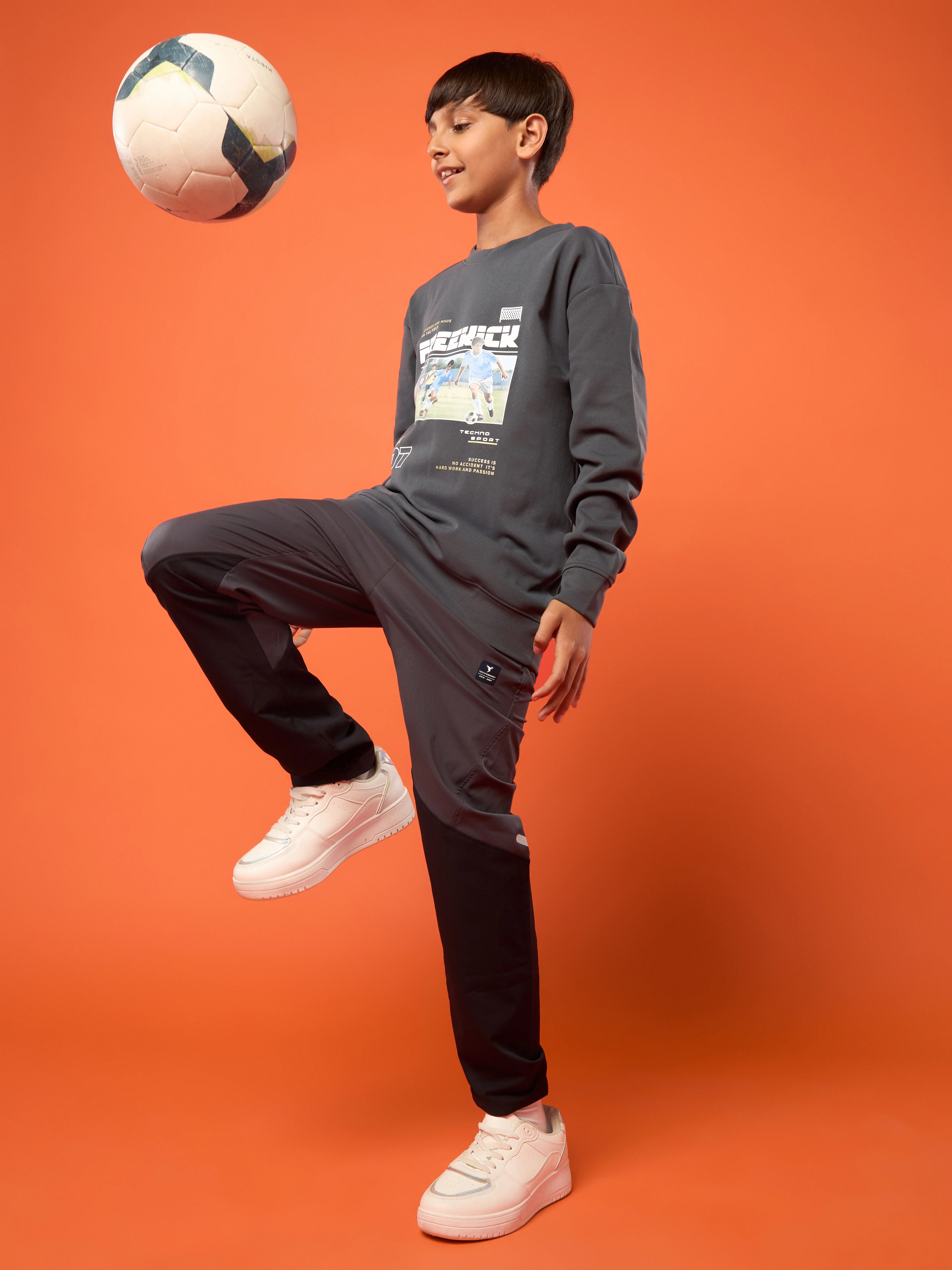 Boys Sports Sweatshirt Colorblock Slim Fit with ELASTOPLUS - Image 5