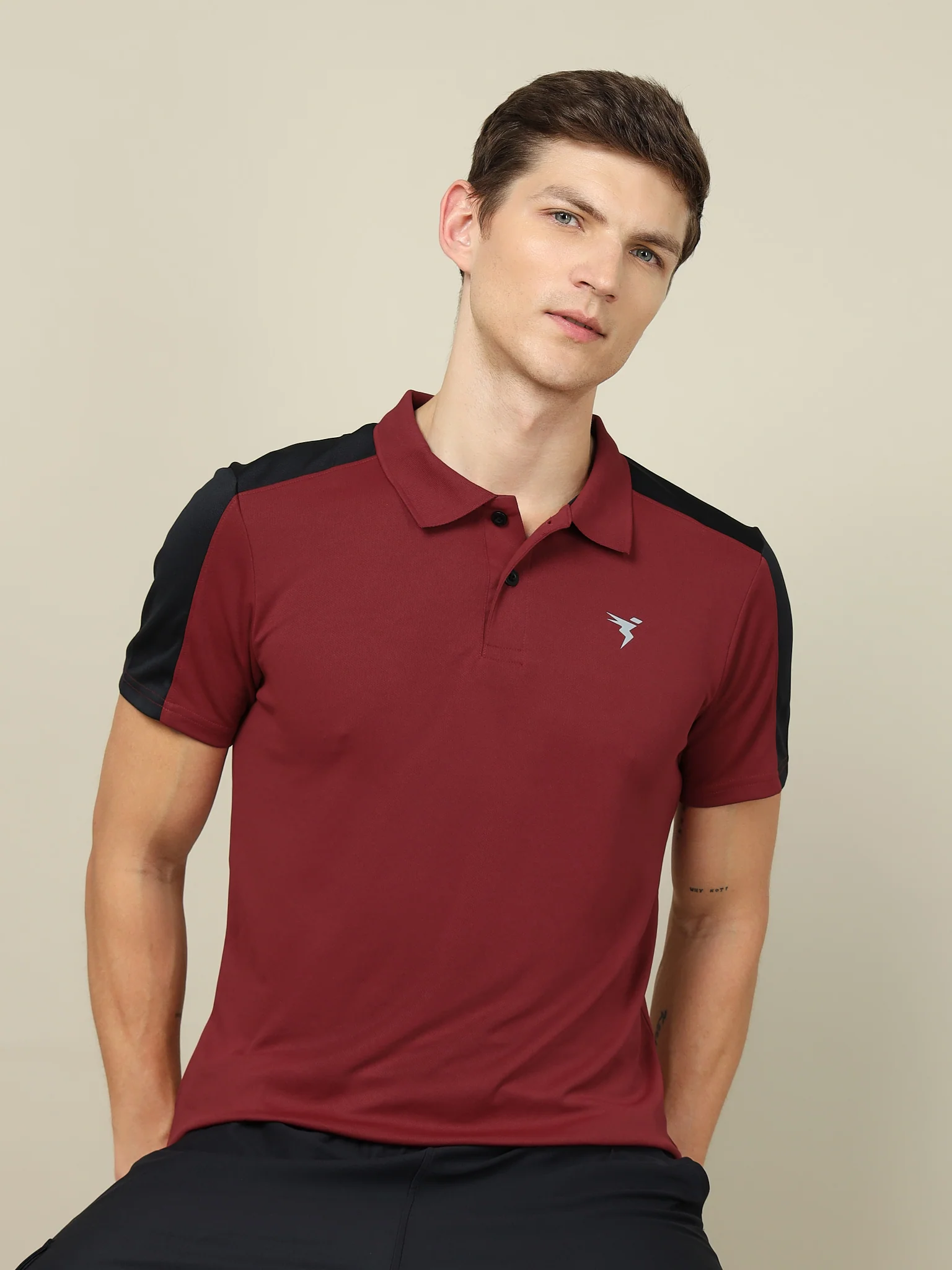 Men Colorblock Relax Fit Polo T-shirt with TECHNO COOL+