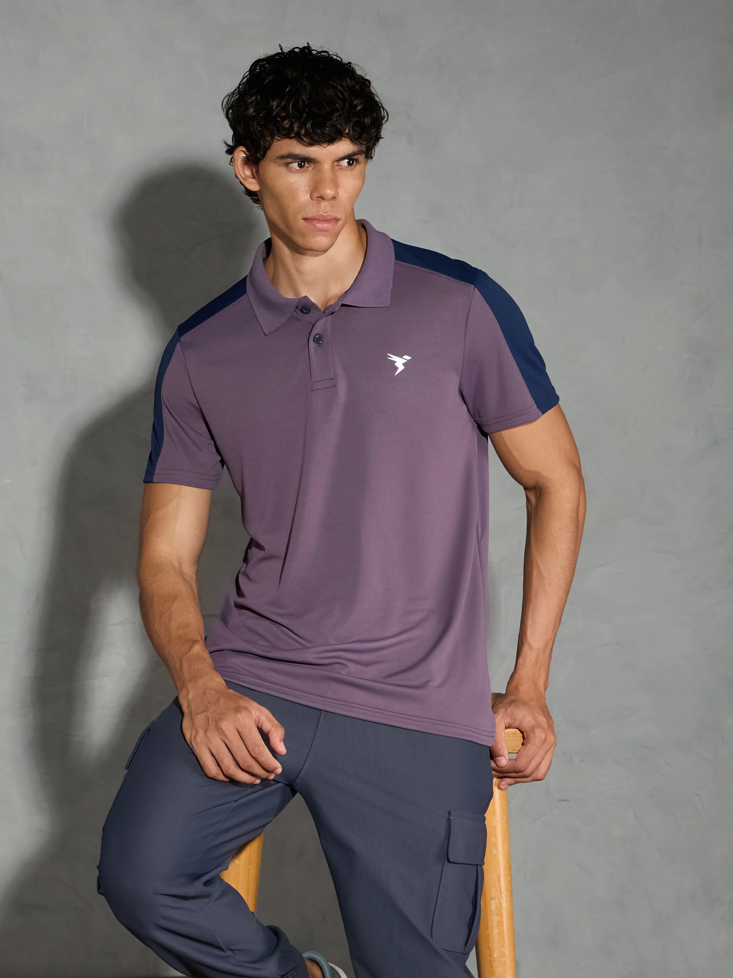 Men Colorblock Relax Fit Polo T-shirt with TECHNO COOL+