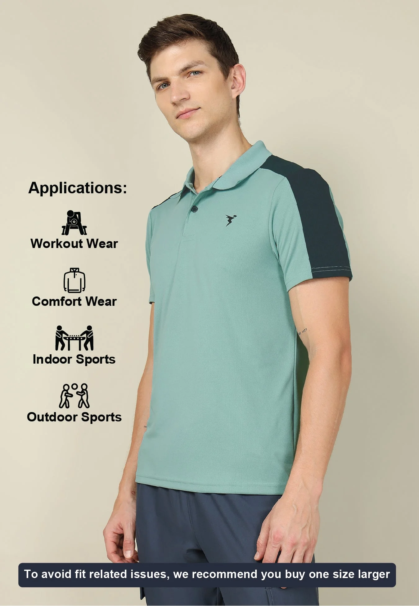 Men Colorblock Relax Fit Polo T-shirt with TECHNO COOL+ - Image 3