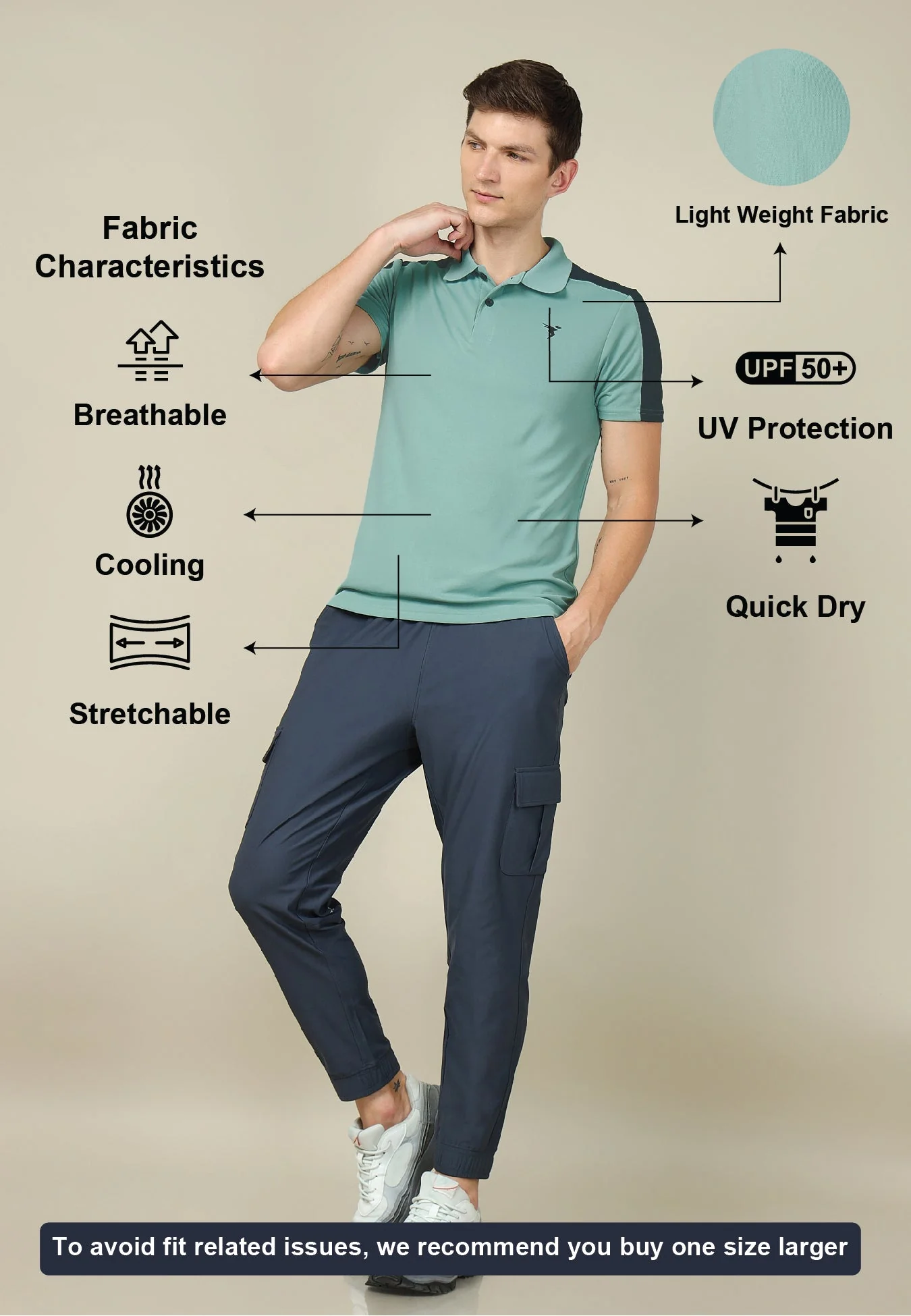 Men Colorblock Relax Fit Polo T-shirt with TECHNO COOL+ - Image 4