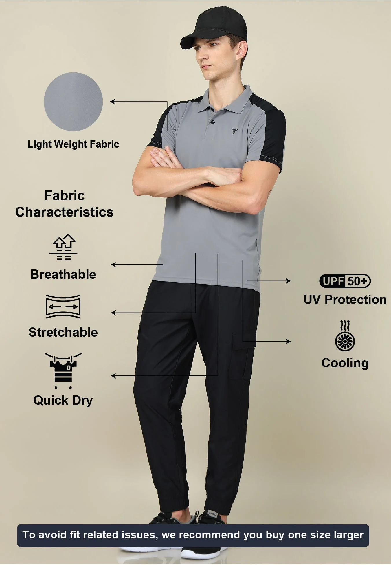 Men Colorblock Relax Fit Polo T-shirt with TECHNO COOL+ - Image 5