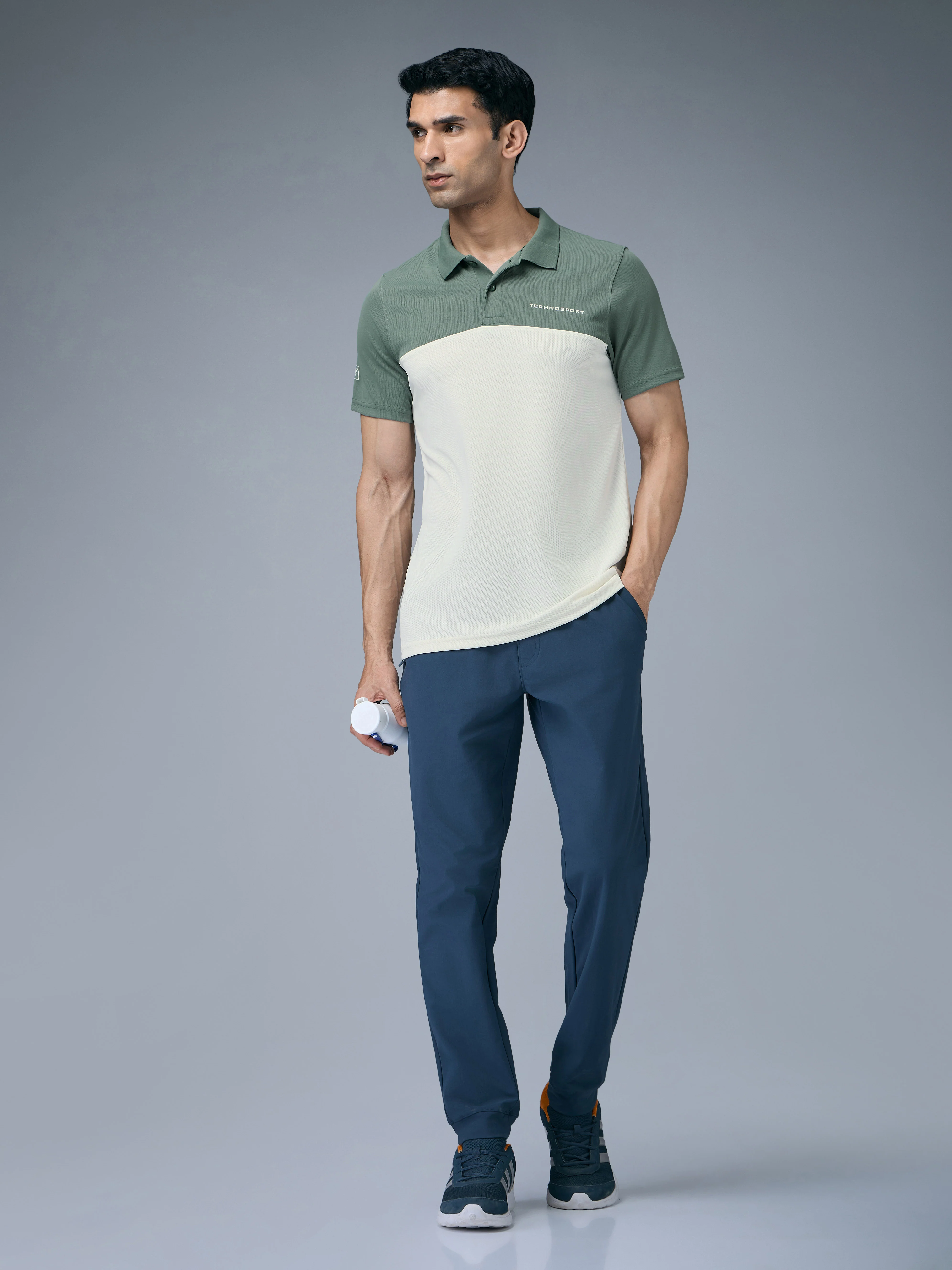 Men Colorblock Relax Fit Polo T-shirt with TECHNO COOL+ - Image 5