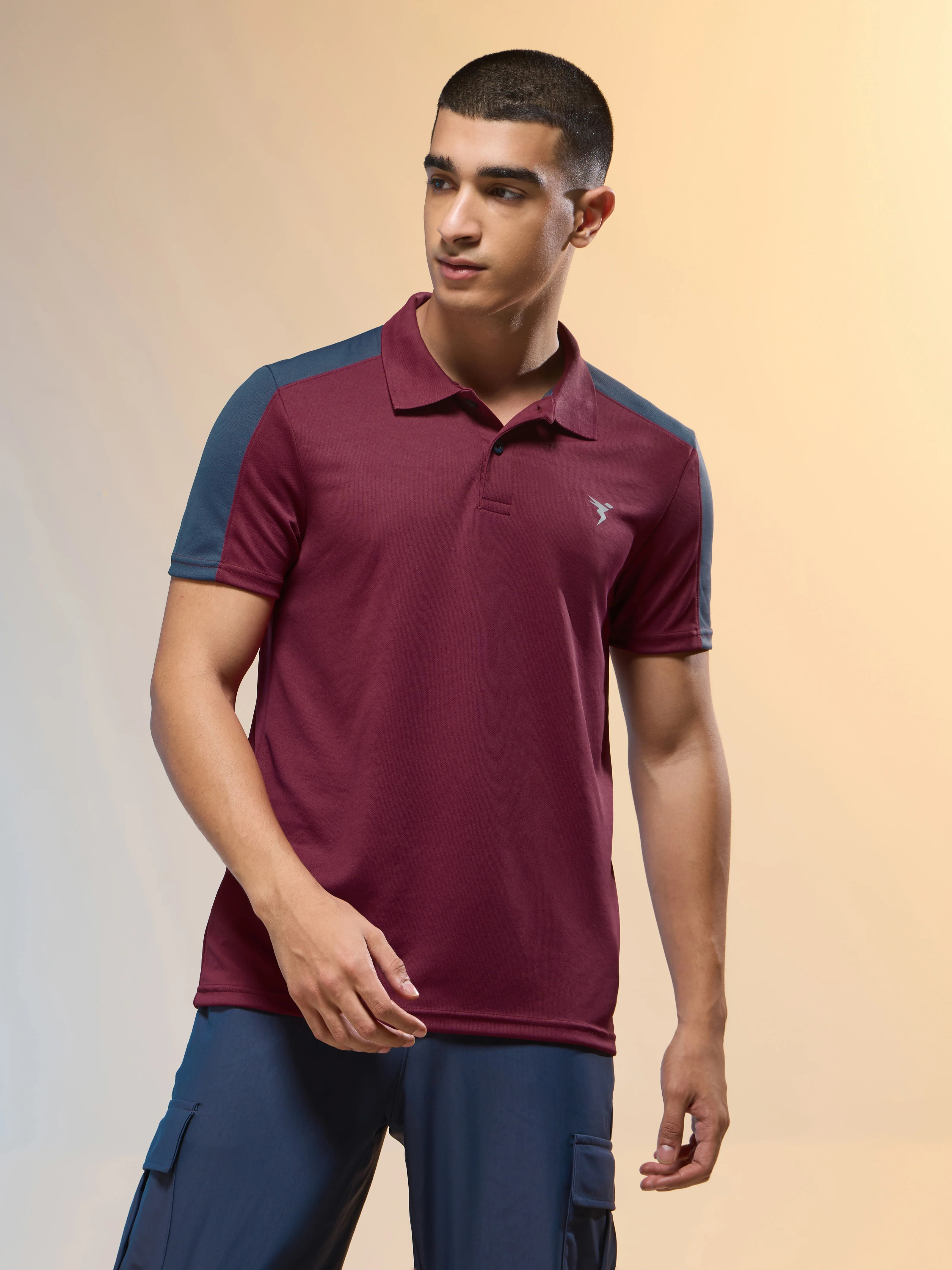 Men Colorblock Relax Fit Polo T-shirt with TECHNO COOL+ - Image 2