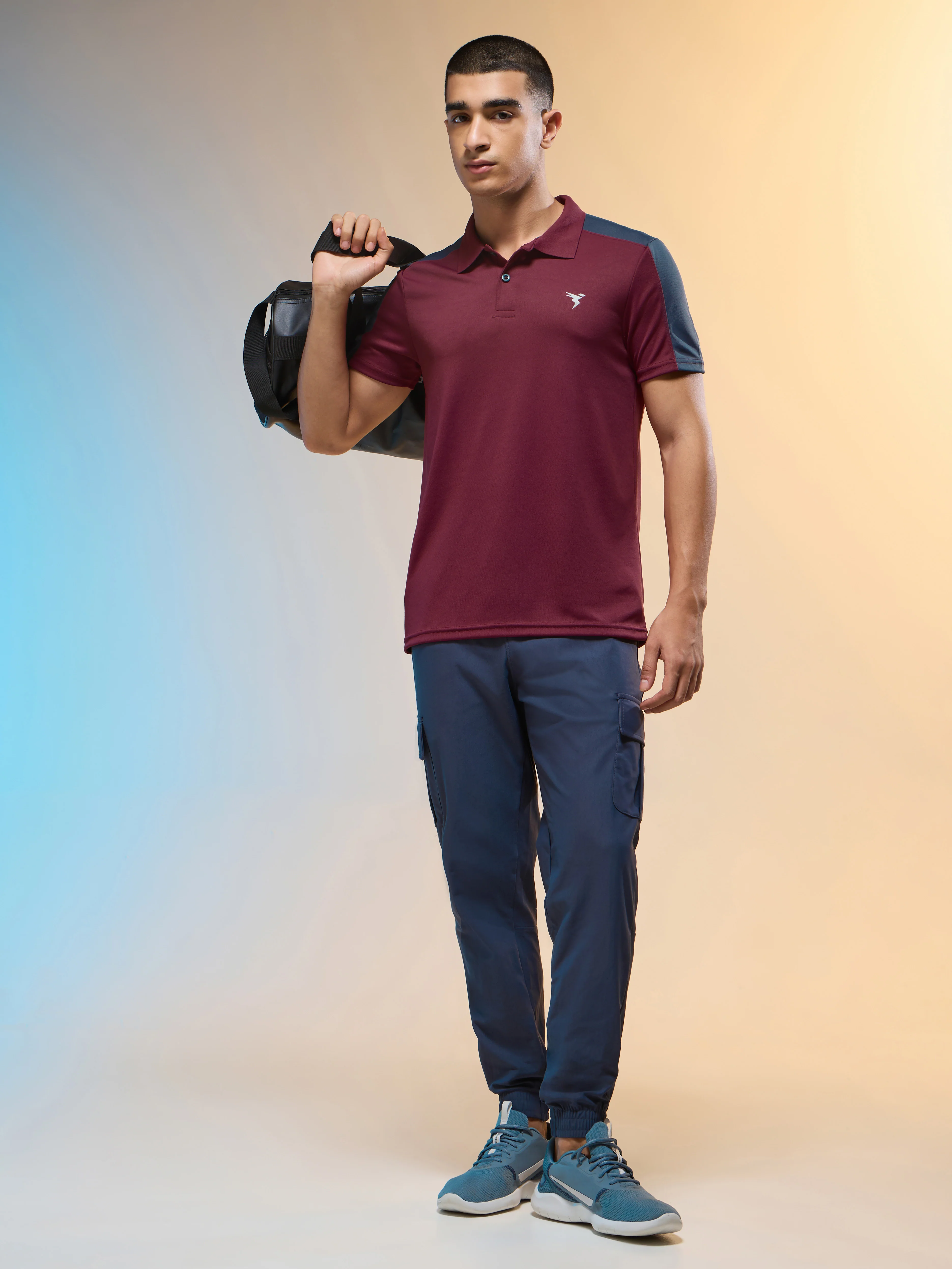 Men Colorblock Relax Fit Polo T-shirt with TECHNO COOL+ - Image 5