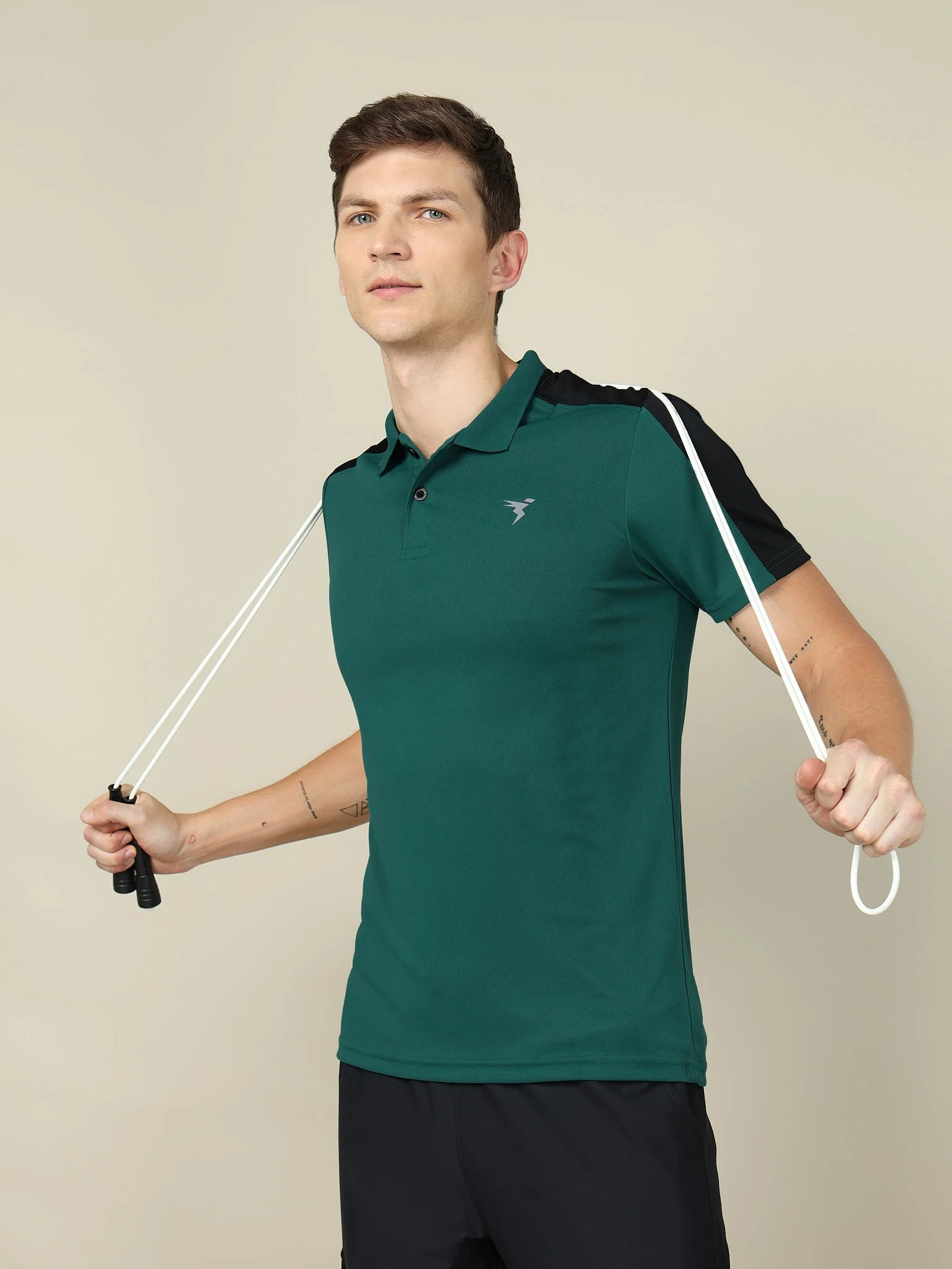 Men Colorblock Relax Fit Polo T-shirt with TECHNO COOL+