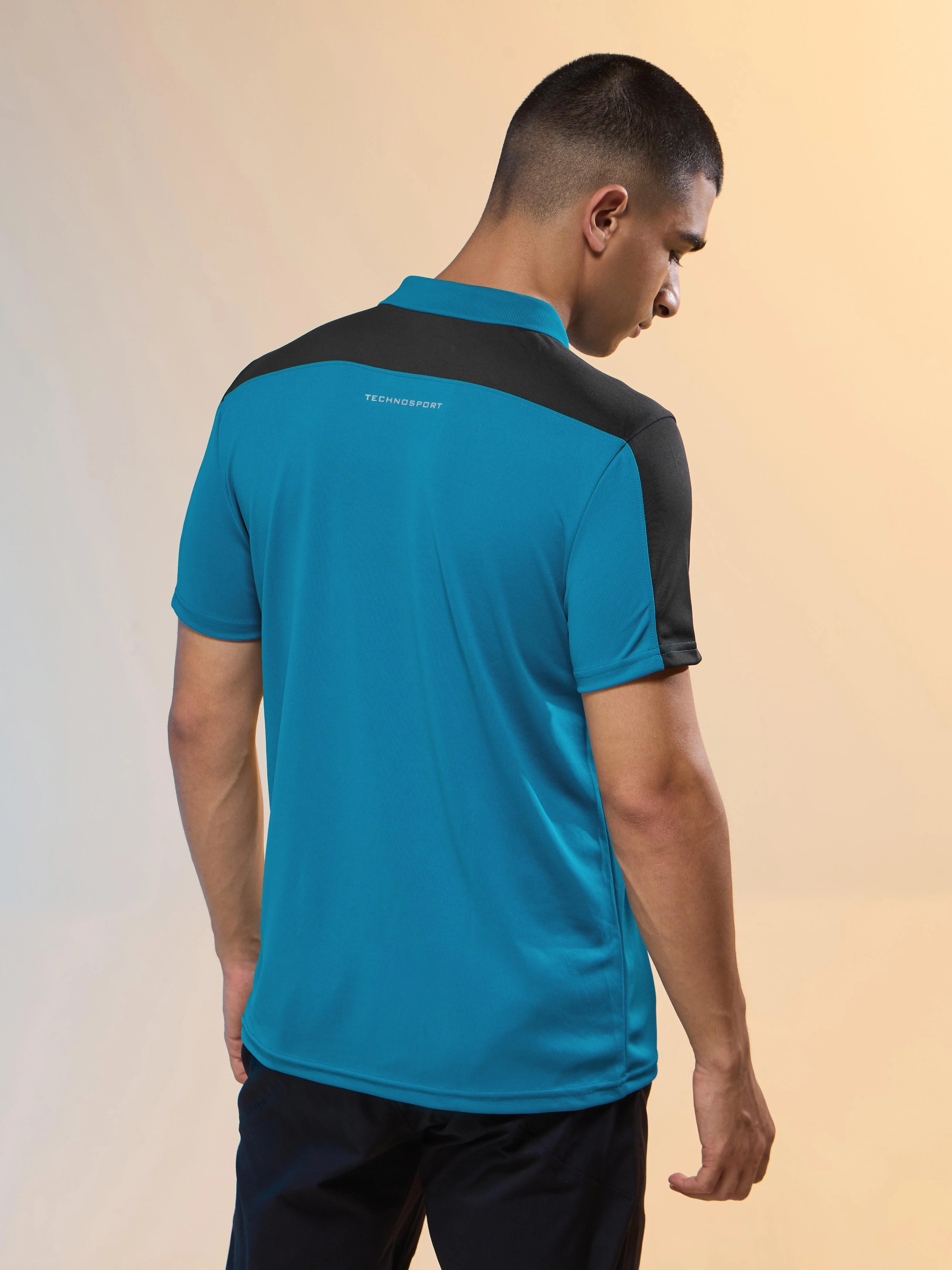 Men Colorblock Relax Fit Polo T-shirt with TECHNO COOL+ - Image 3