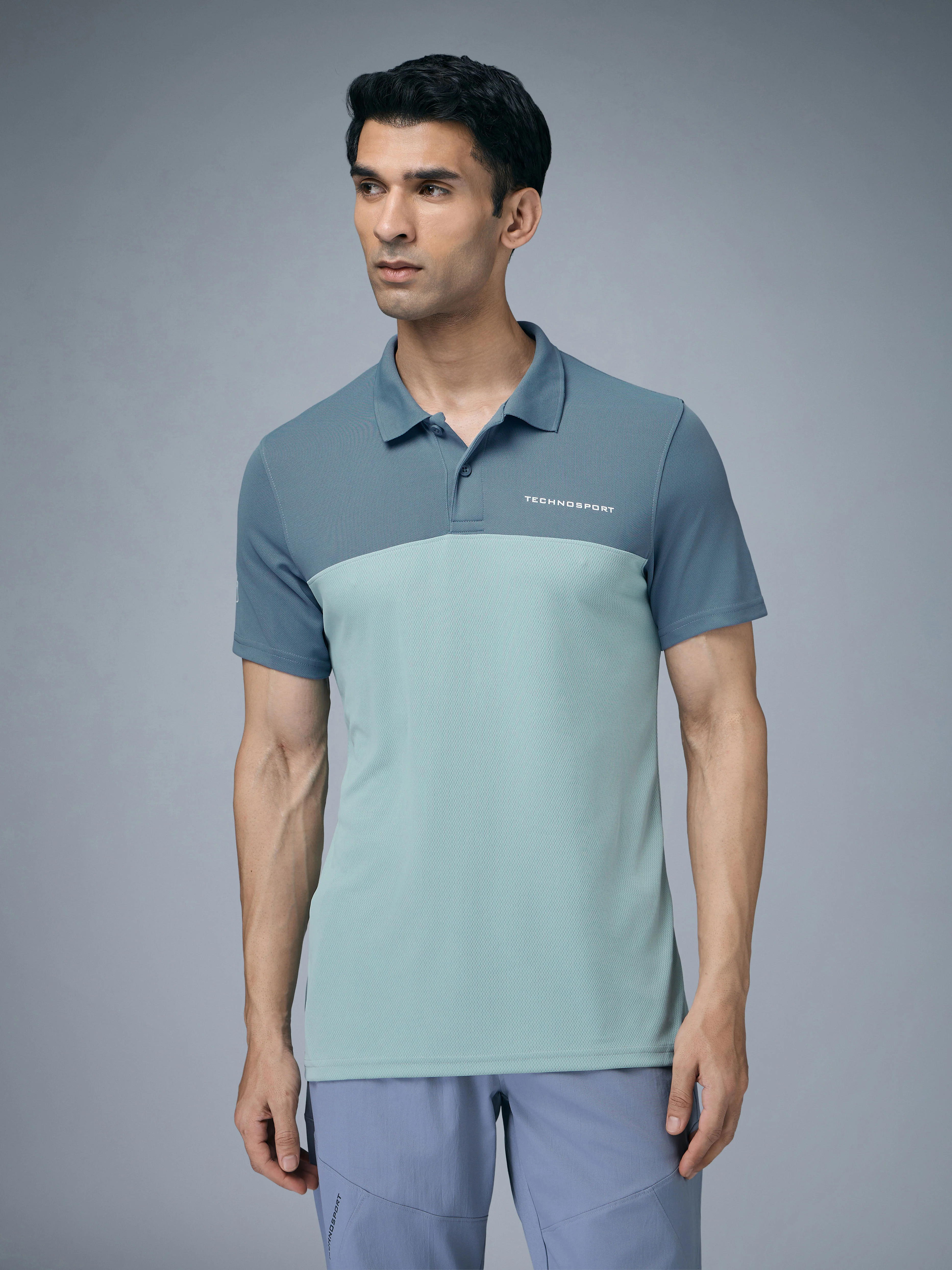 Men Colorblock Relax Fit Polo T-shirt with TECHNO COOL+ - Image 2
