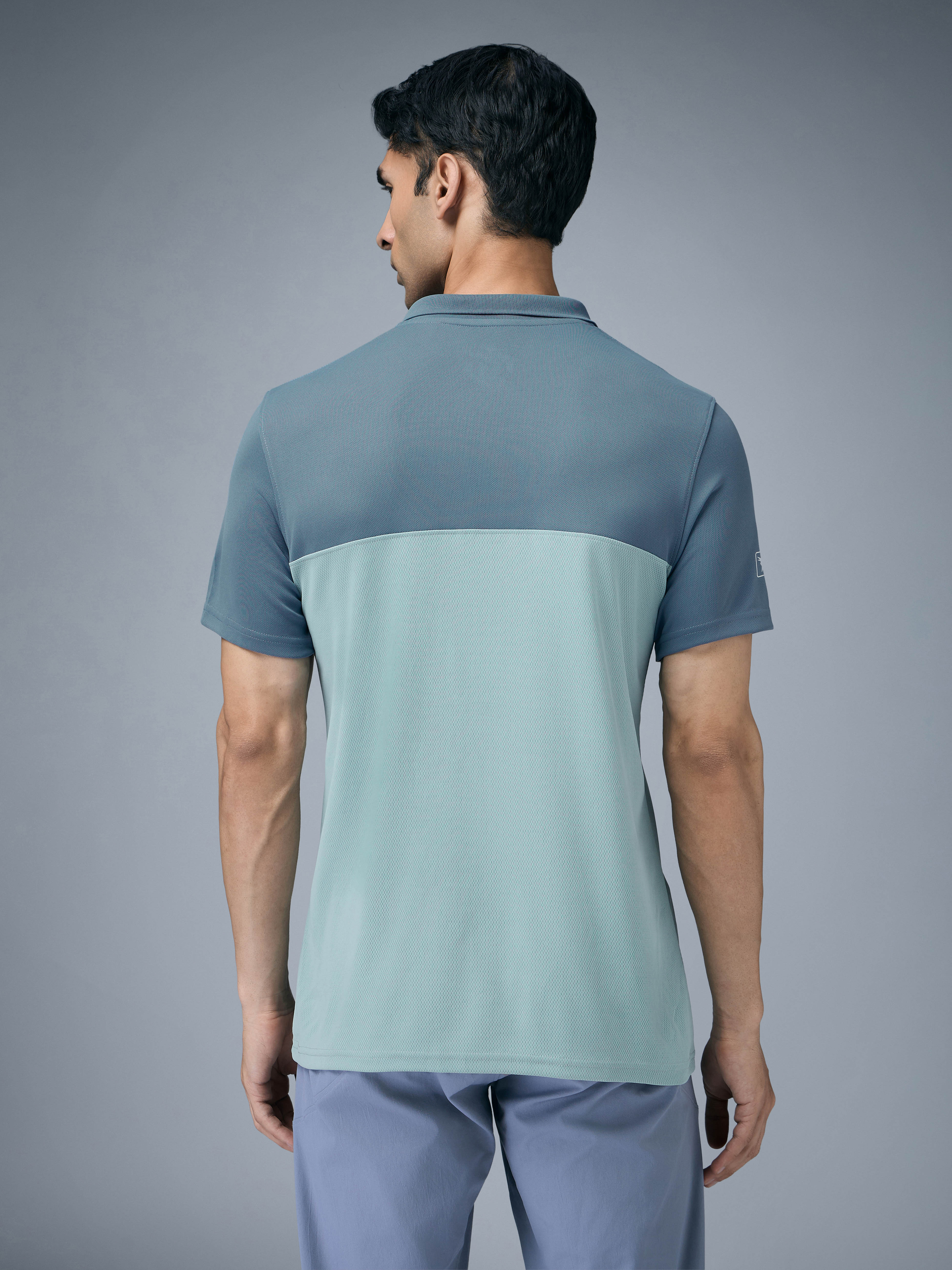 Men Colorblock Relax Fit Polo T-shirt with TECHNO COOL+ - Image 3