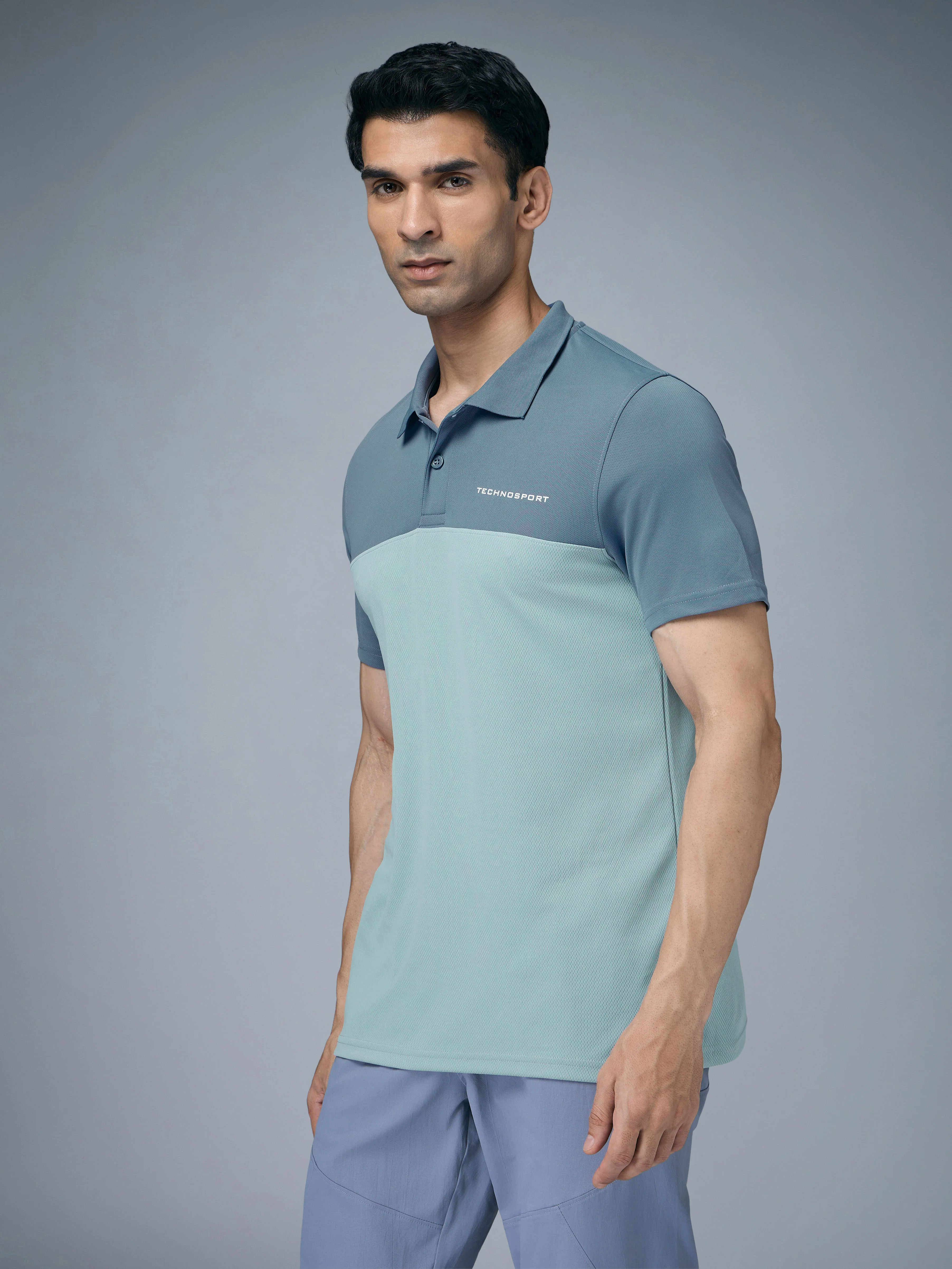 Men Colorblock Relax Fit Polo T-shirt with TECHNO COOL+ - Image 4