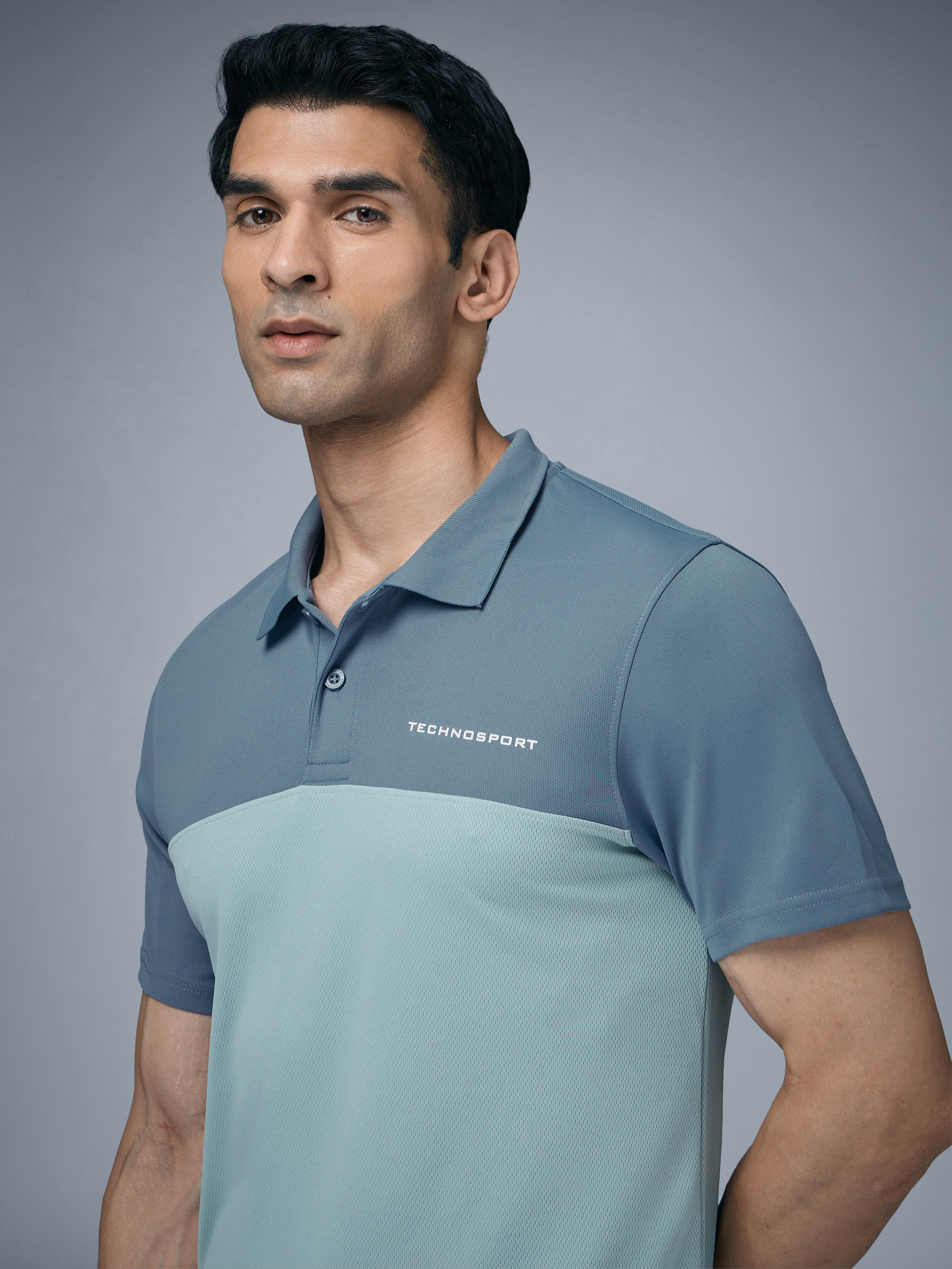 Men Colorblock Relax Fit Polo T-shirt with TECHNO COOL+ - Image 6