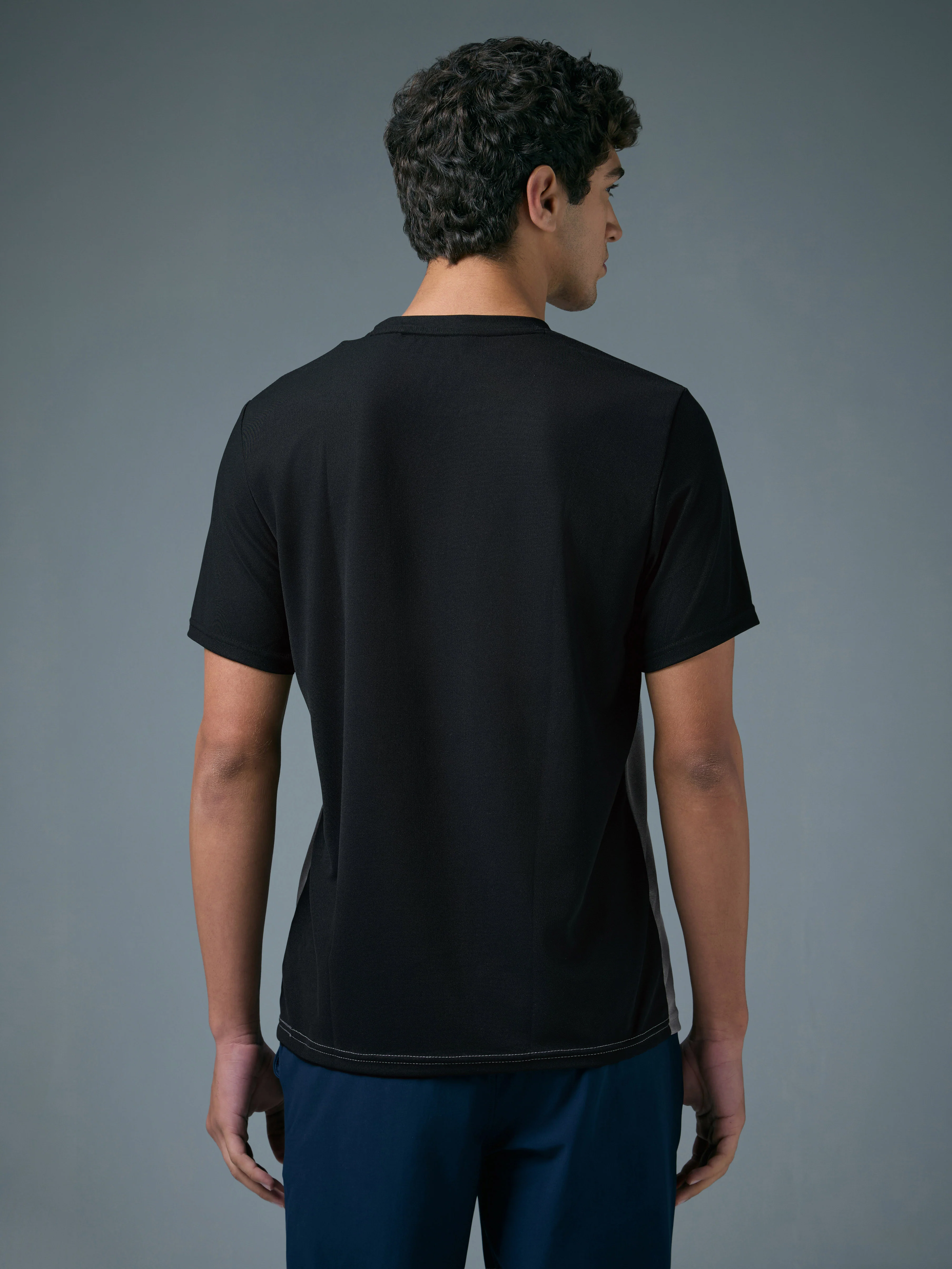 Men Colorblock Slim Fit Crew Neck T-shirt with MATPIQ - Image 3