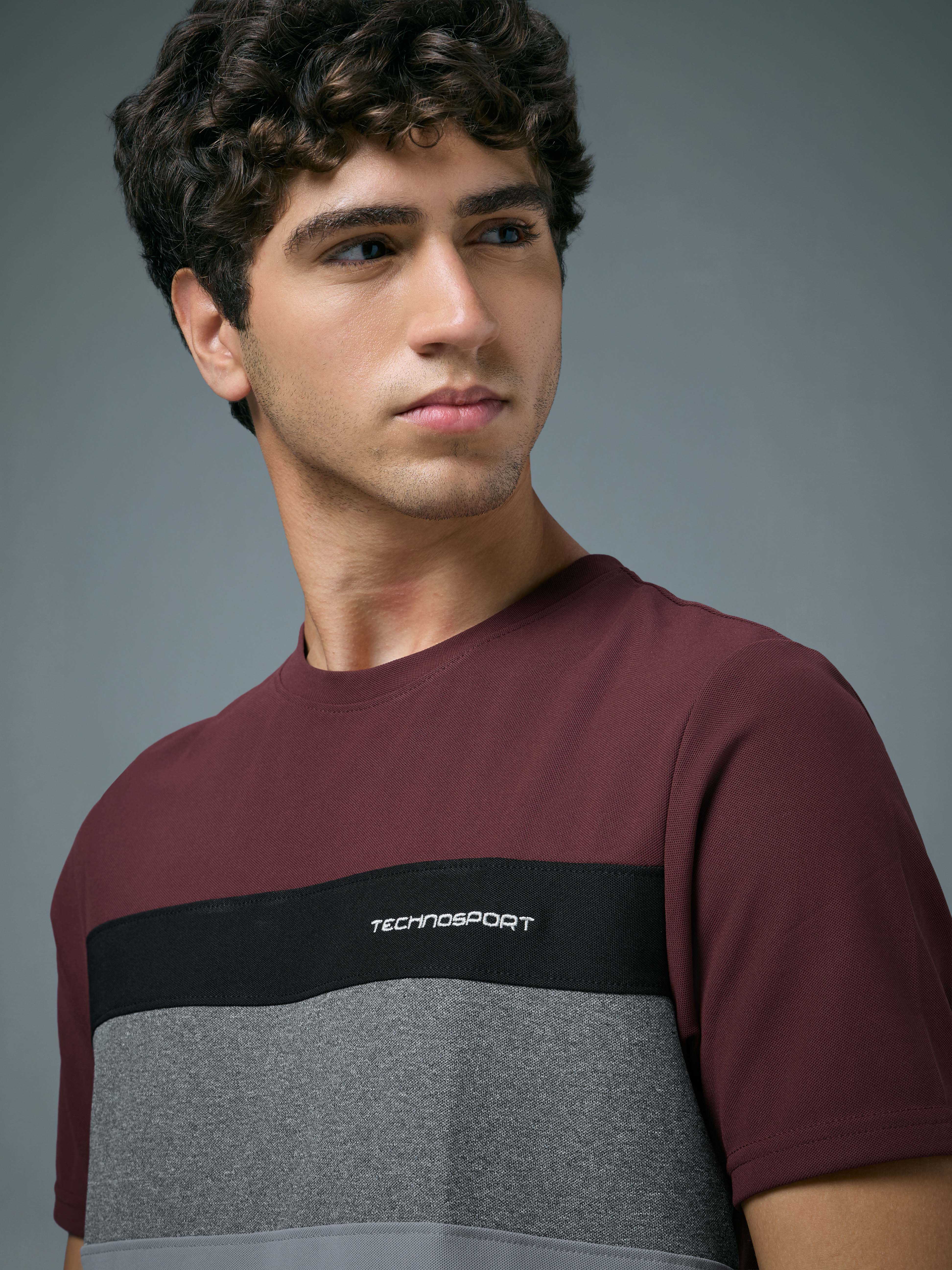 Men Colorblock Slim Fit Crew Neck T-shirt with MATPIQ - Image 6