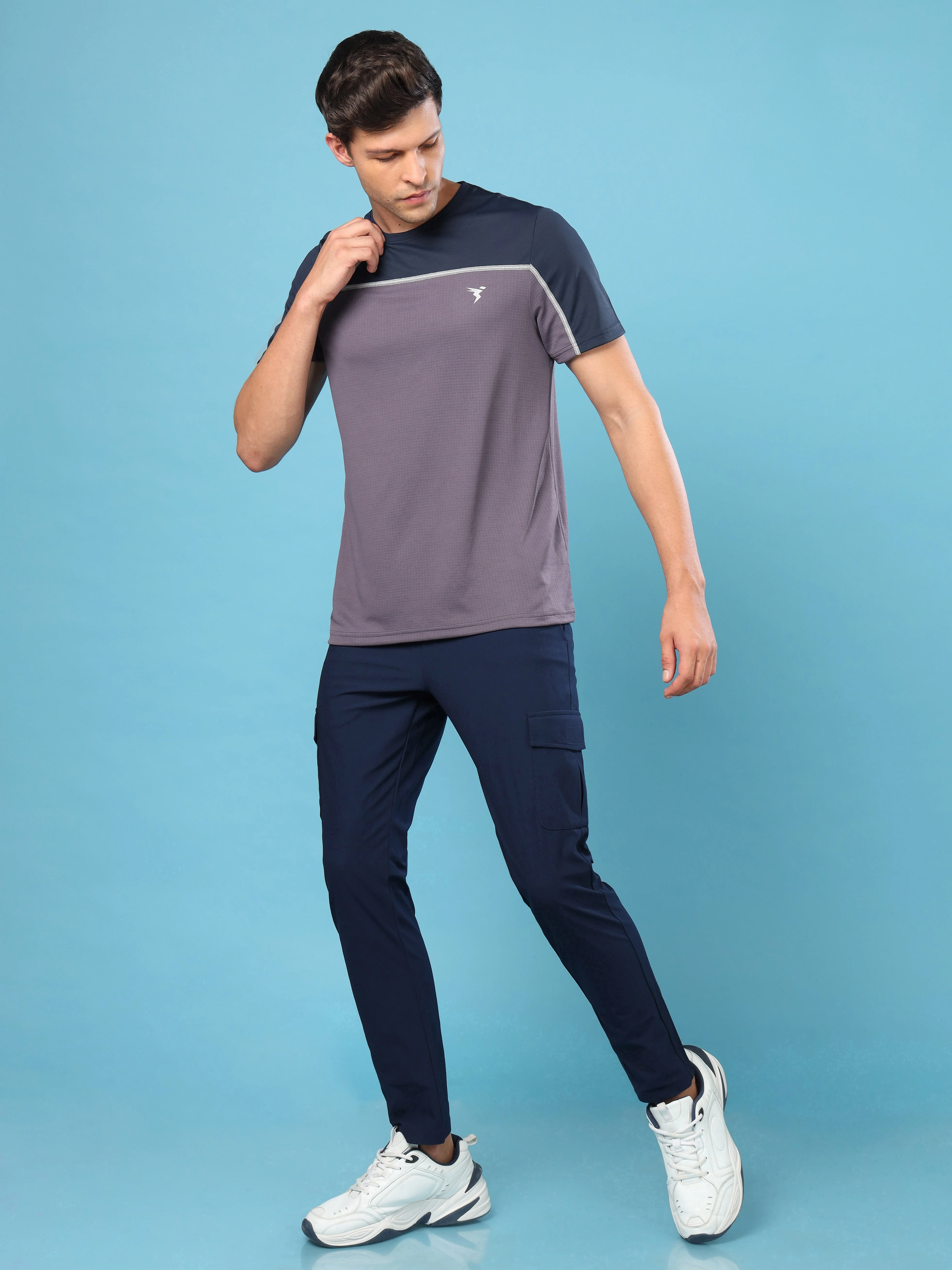 Men Colorblock Slim Fit Crew Neck T-shirt with TECHNO COOL+ - Image 5