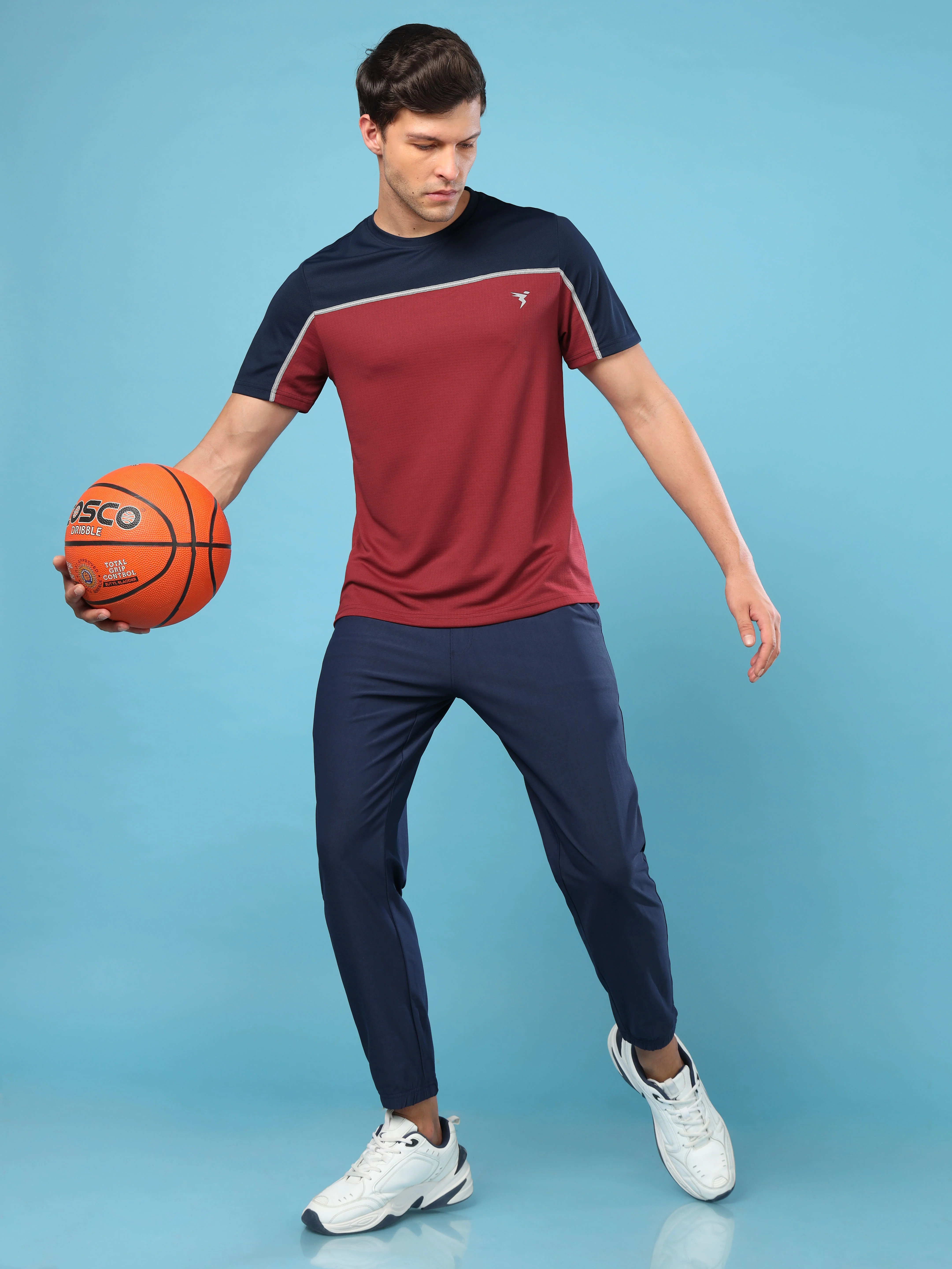 Men Colorblock Slim Fit Crew Neck T-shirt with TECHNO COOL+ - Image 5