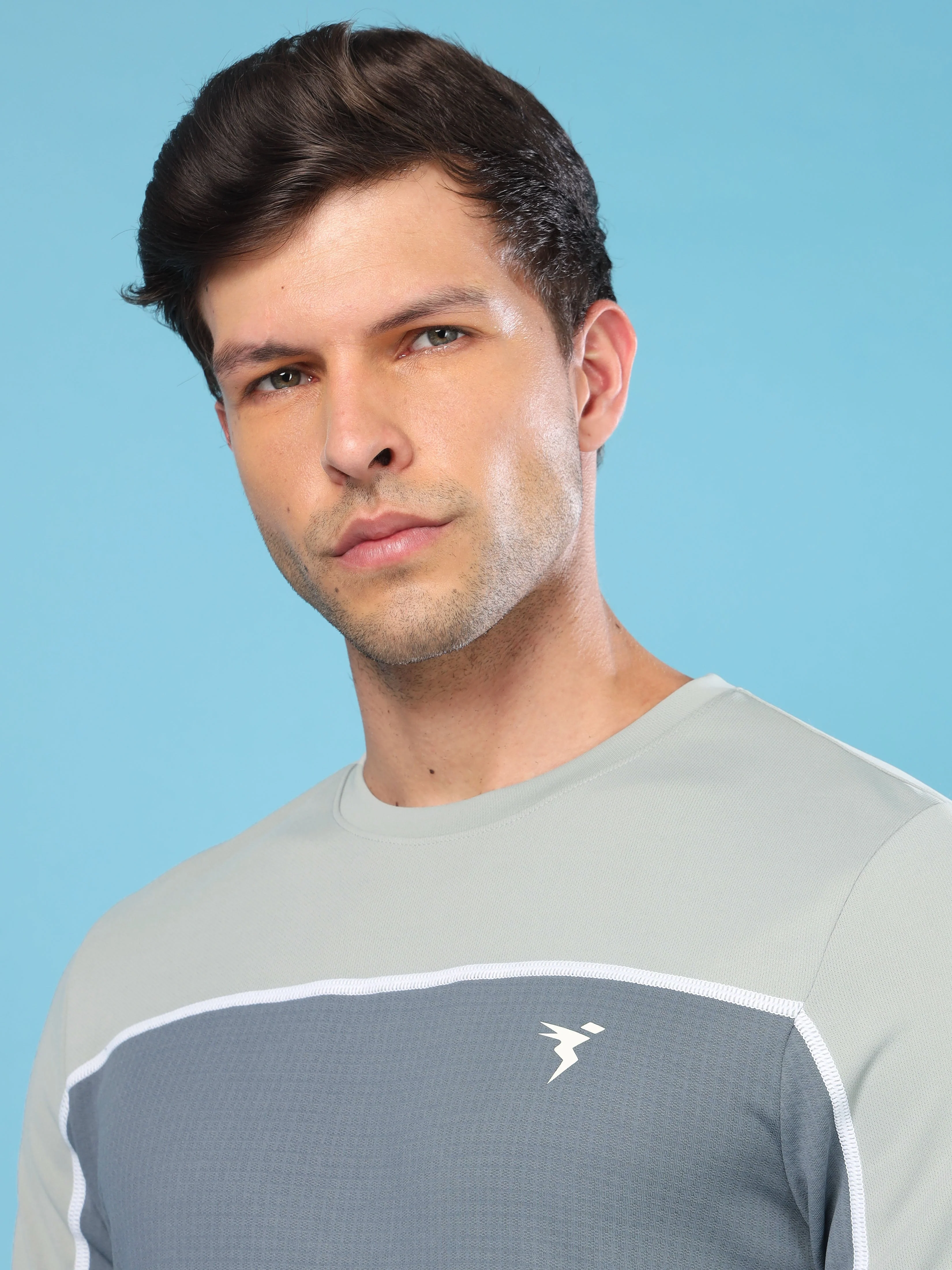 Men Colorblock Slim Fit Crew Neck T-shirt with TECHNO COOL+ - Image 6