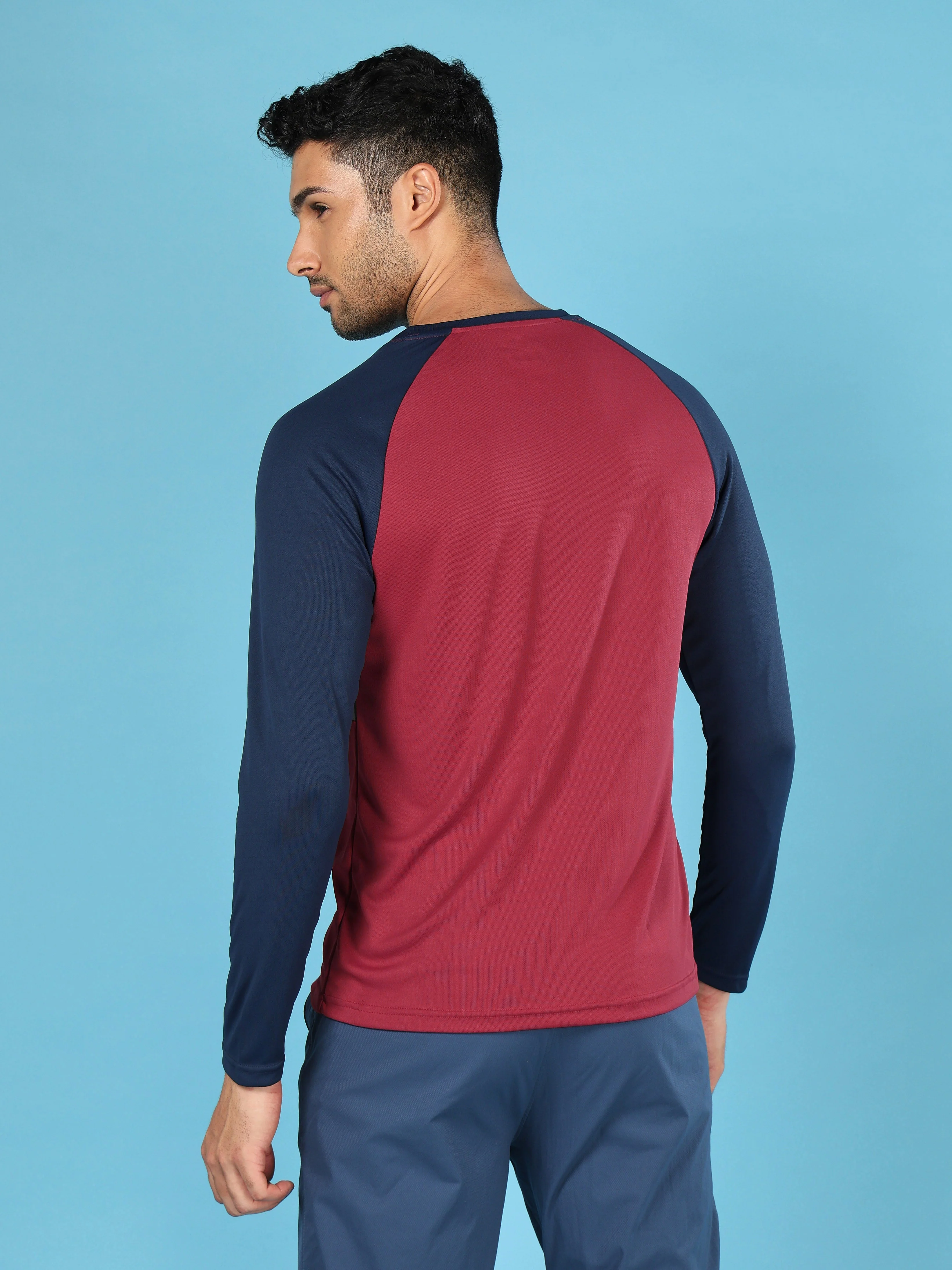 Men Colorblock Slim Fit Crew Neck T-shirt with TECHNO COOL+ - Image 3