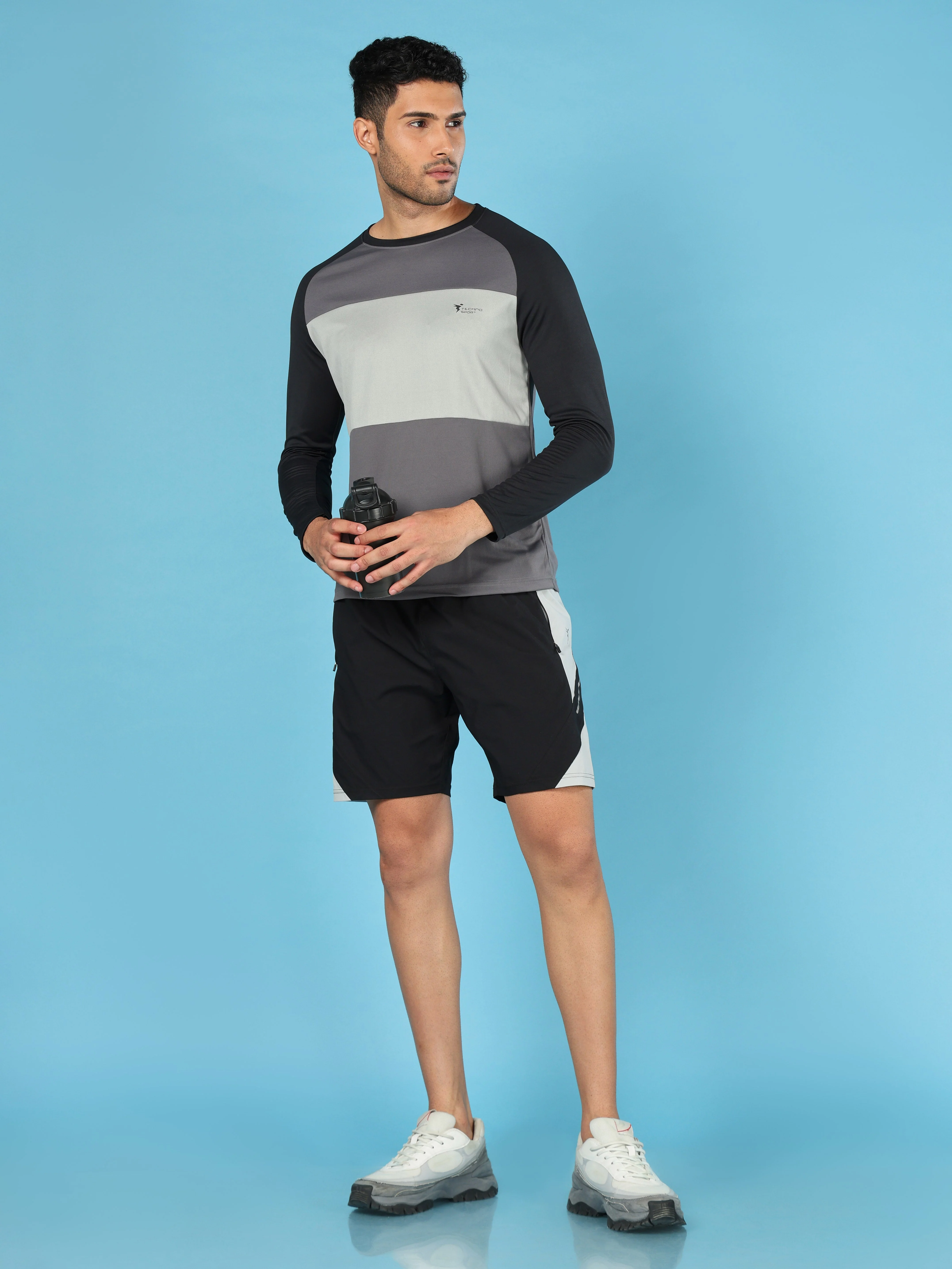 Men Colorblock Slim Fit Crew Neck T-shirt with TECHNO COOL+ - Image 5