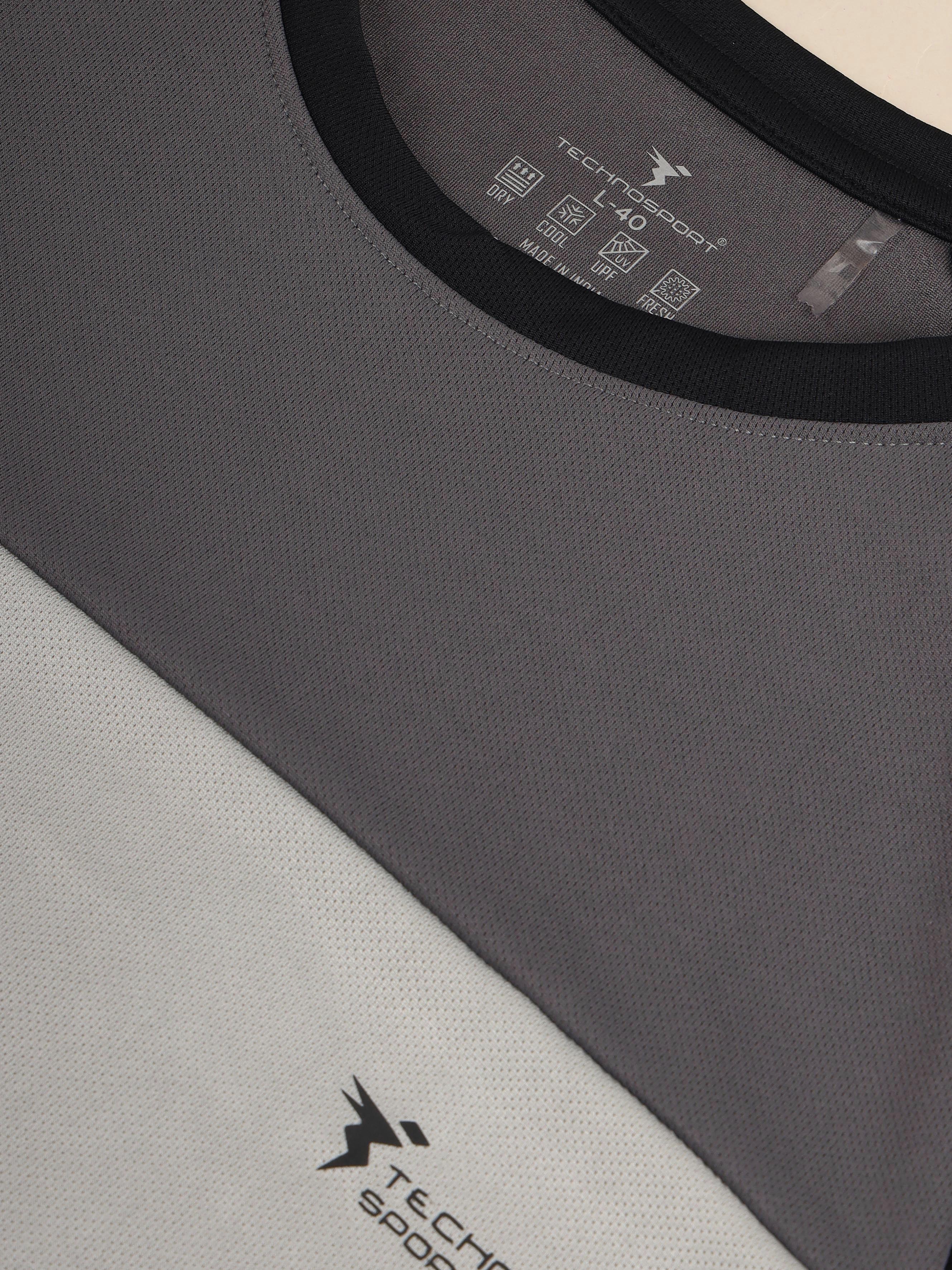 Men Colorblock Slim Fit Crew Neck T-shirt with TECHNO COOL+ - Image 7