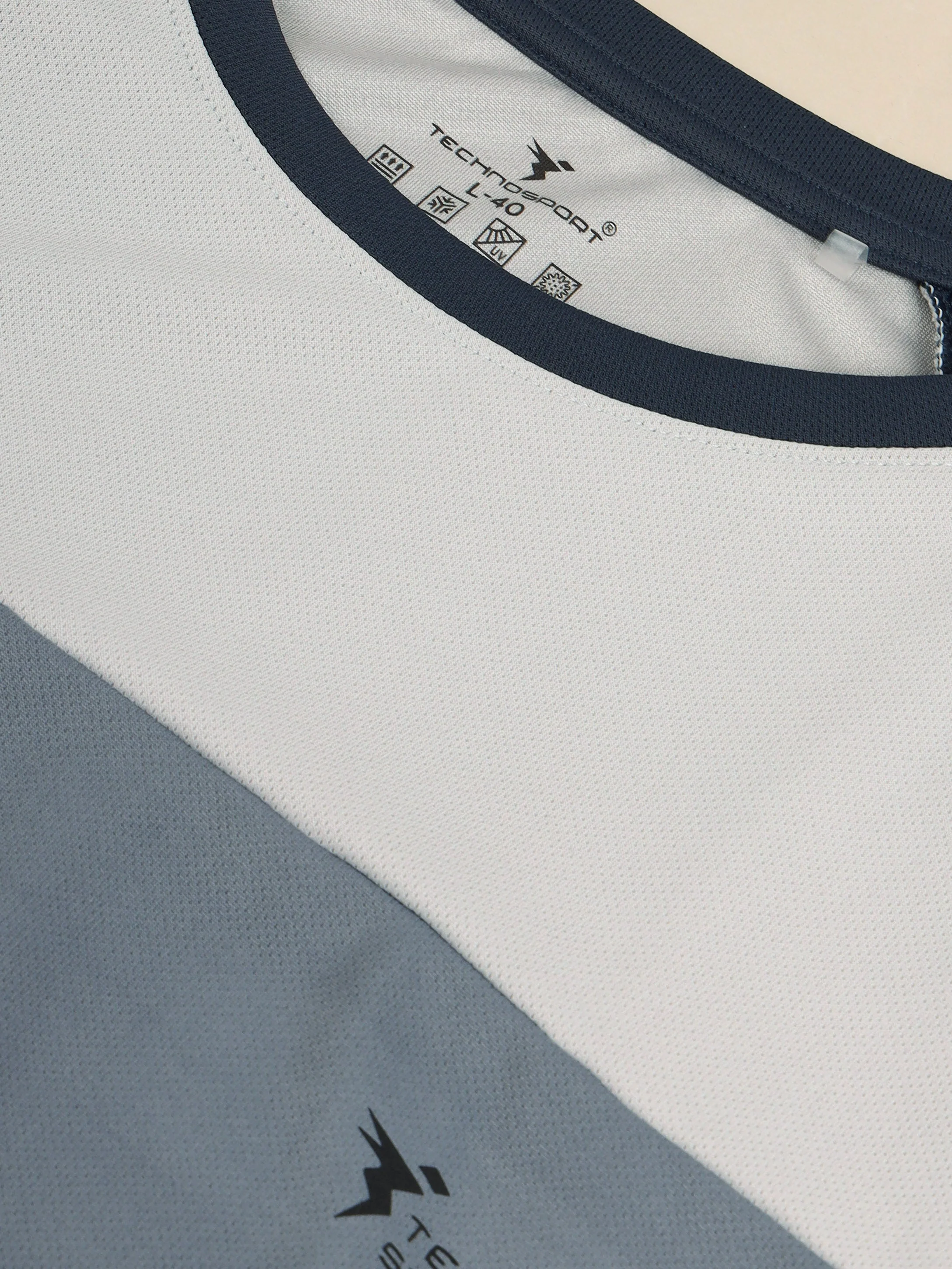 Men Colorblock Slim Fit Crew Neck T-shirt with TECHNO COOL+ - Image 7